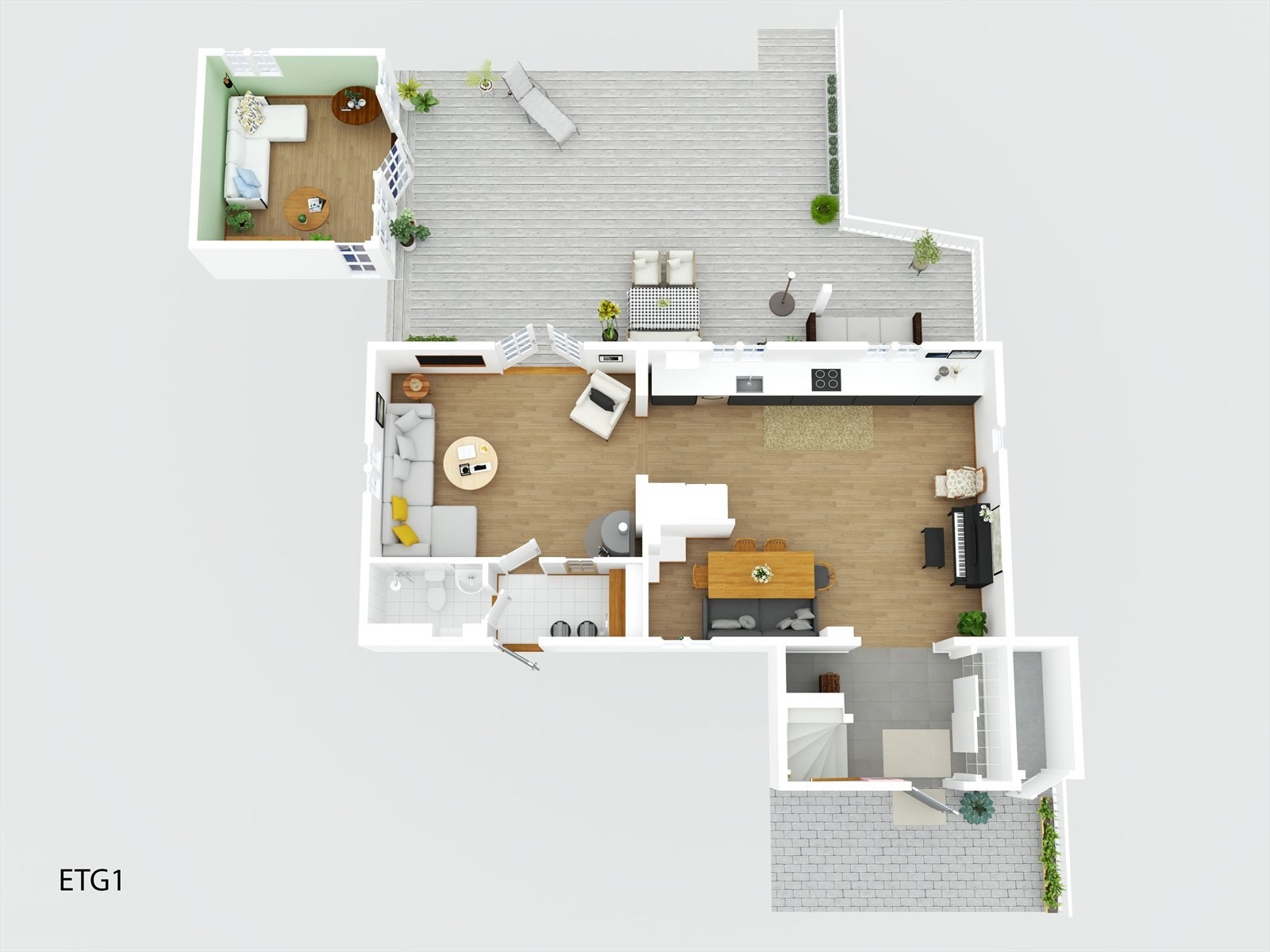 Illustrasjon 3D Seimbakken 17 - 1.etasje Galleribilde