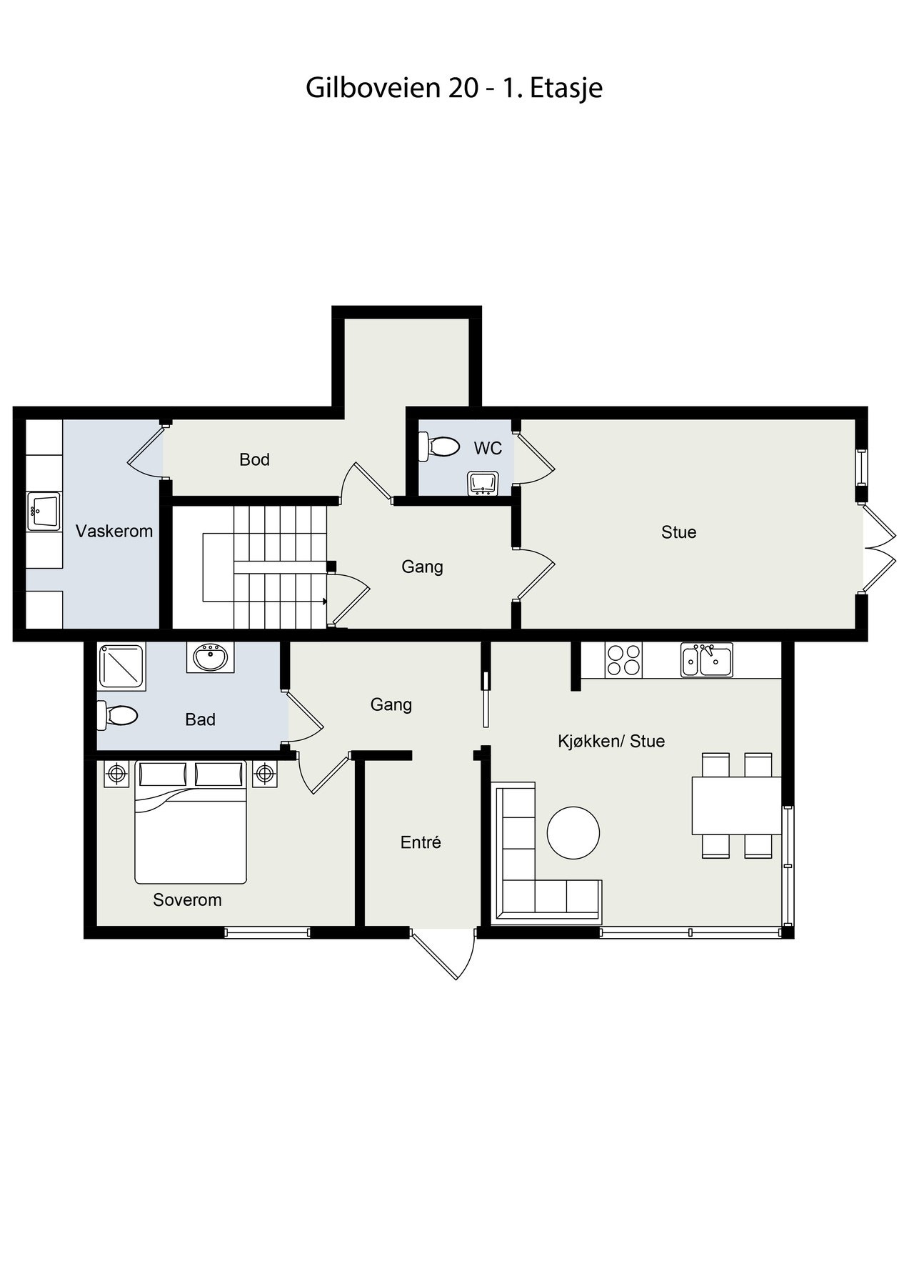 Planskisse for underetasje. Ikke målholdig. Detaljer kan avvike. Galleribilde