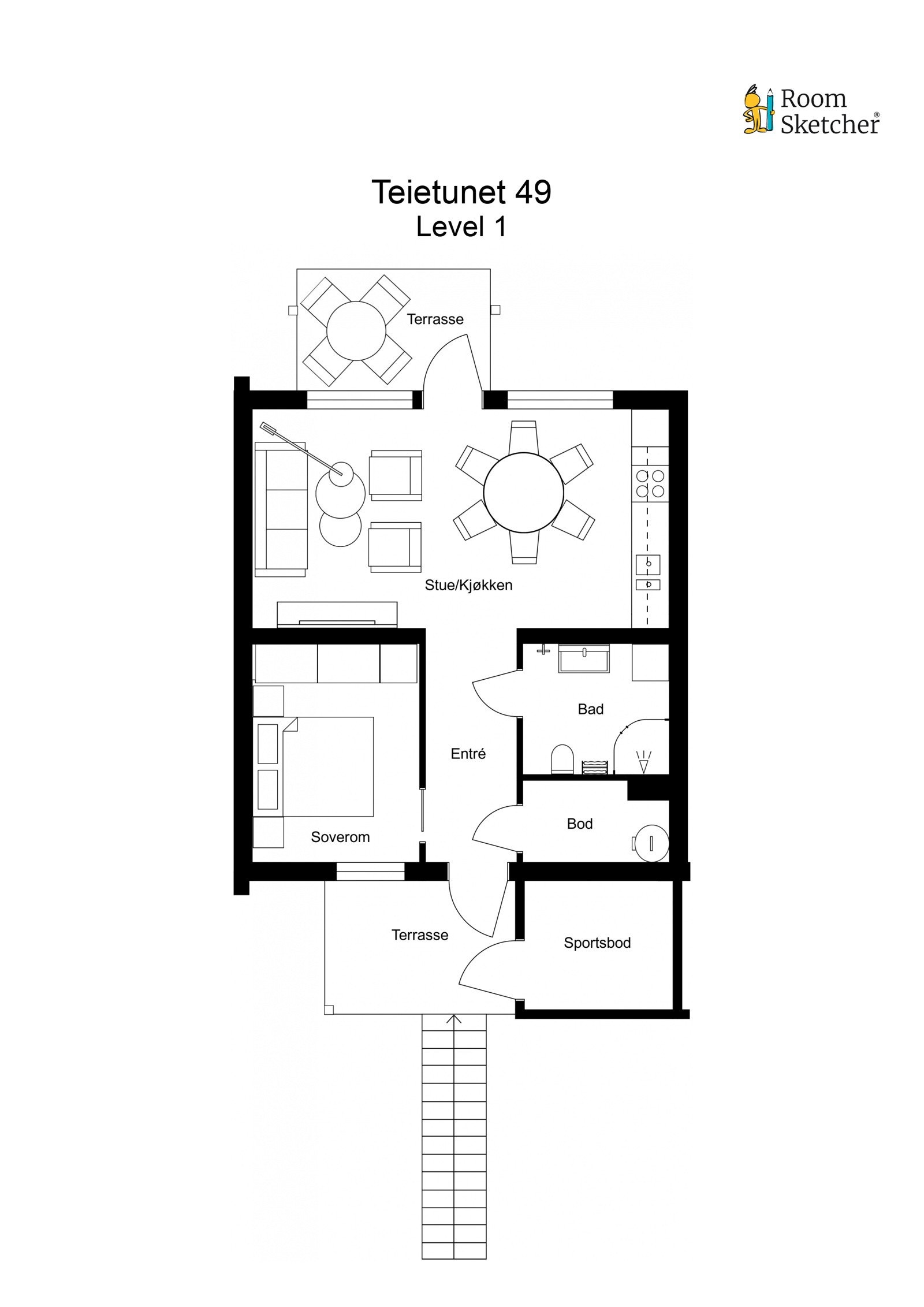 Teietunet 49 - Planskisse Galleribilde