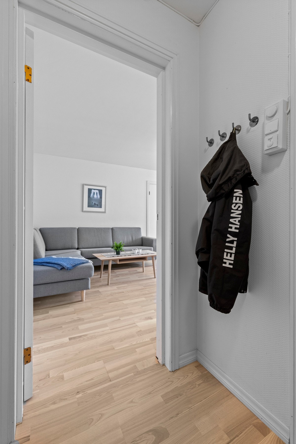 Det er enkelt å organisere området med bruk av knagger, skohyller eller en mindre kommode Galleribilde