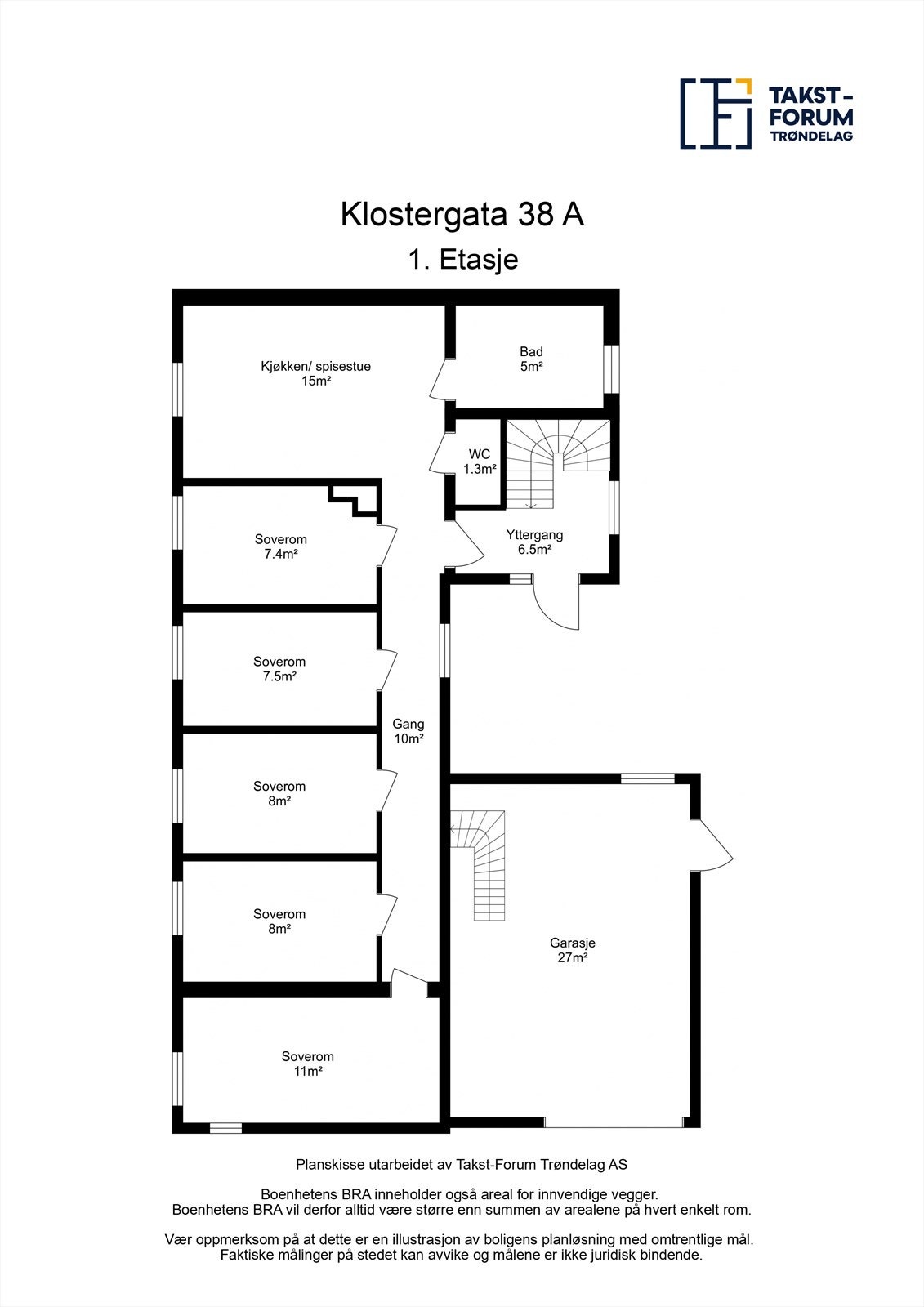 Planskisse 1. etasje. Galleribilde