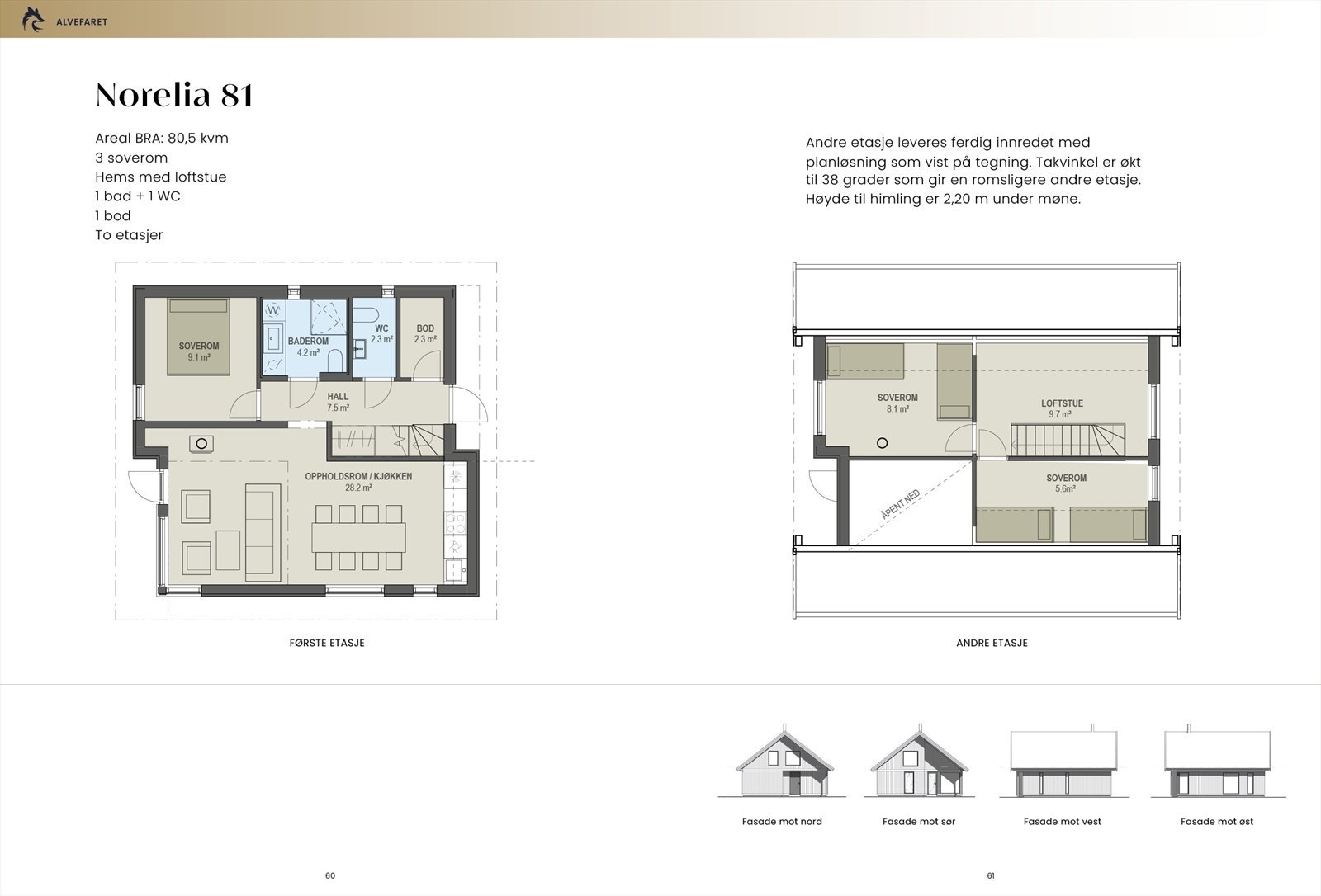 Denne hytten leveres med hyttemodell Norelia 81 som vist på denne planskissen. Galleribilde
