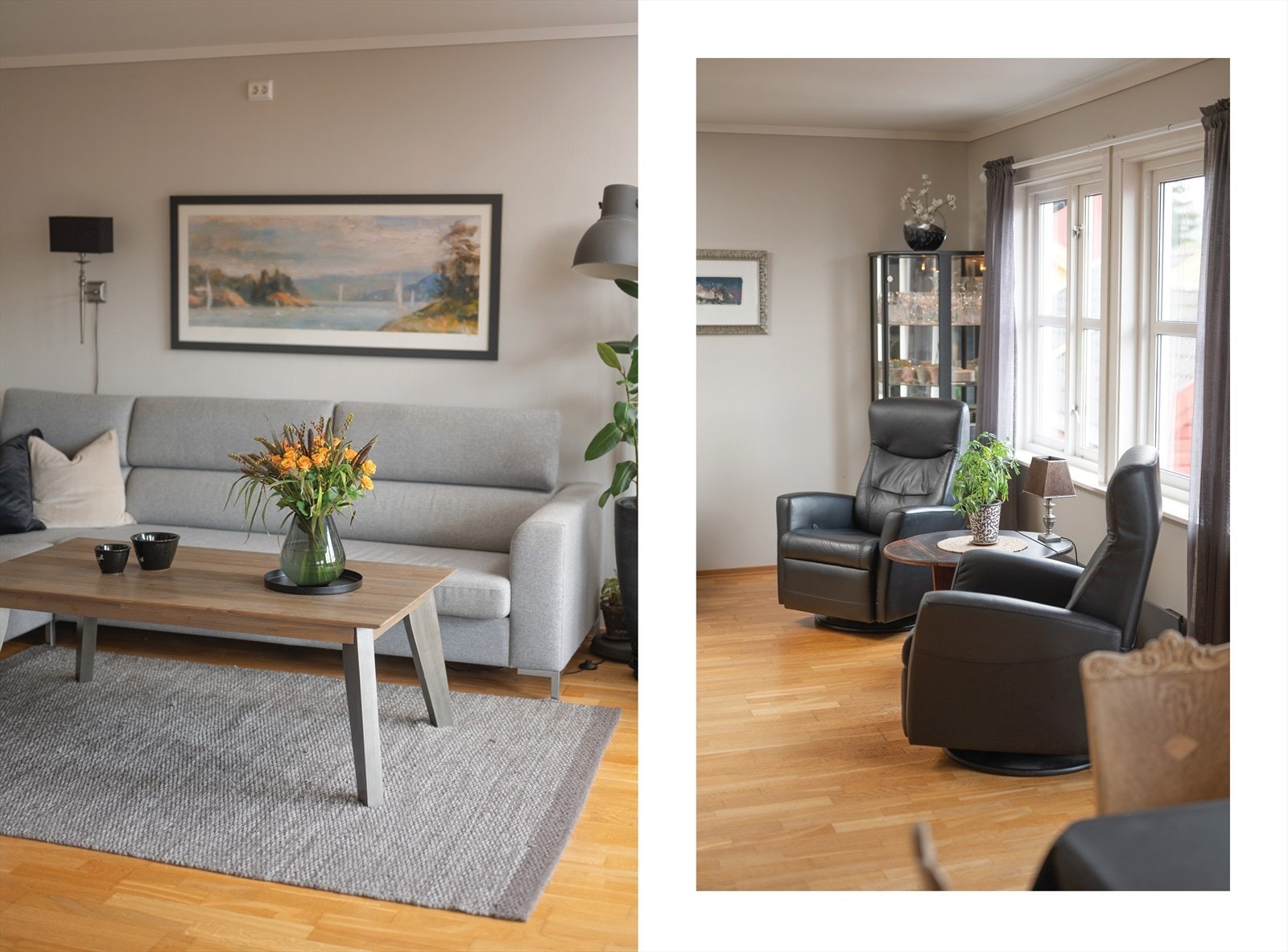 De lysmalte veggene fremhever det gylne parkettgulvet Galleribilde