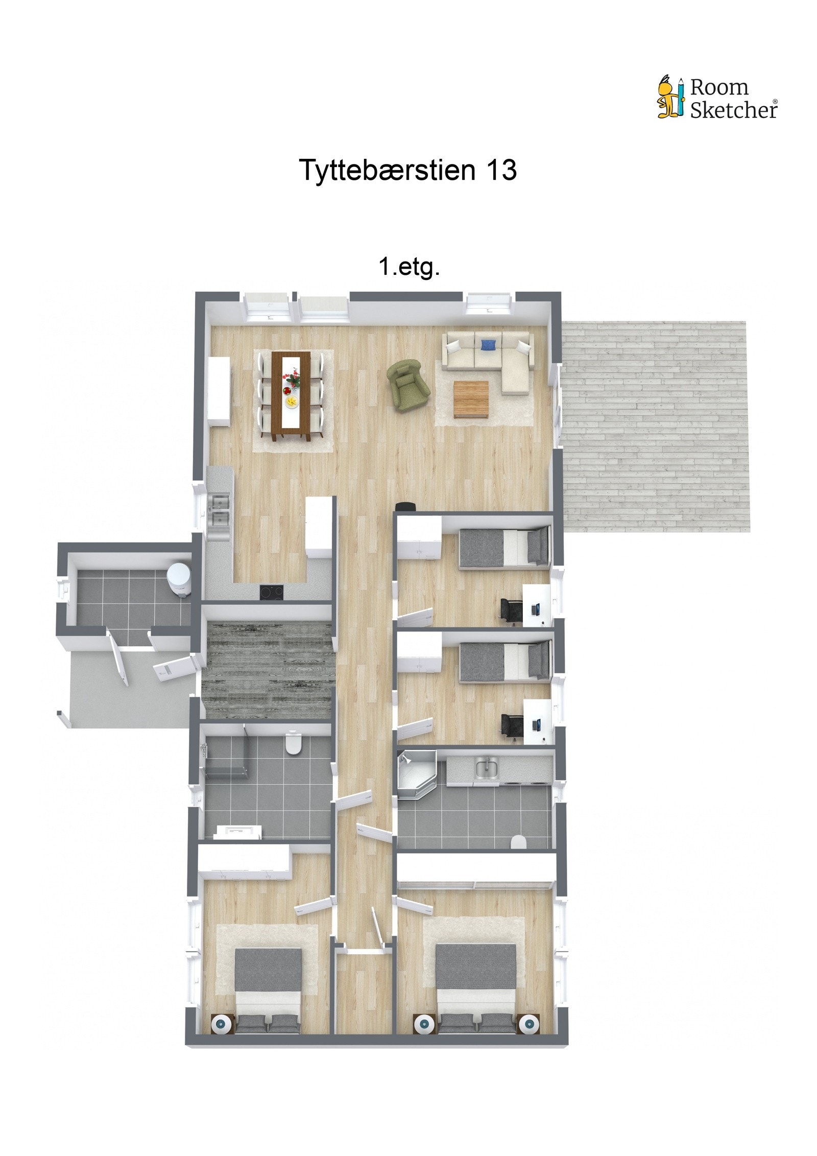 25081 - Tyttebærstien 13 - 1.etg. - 3D Floor Plan Galleribilde