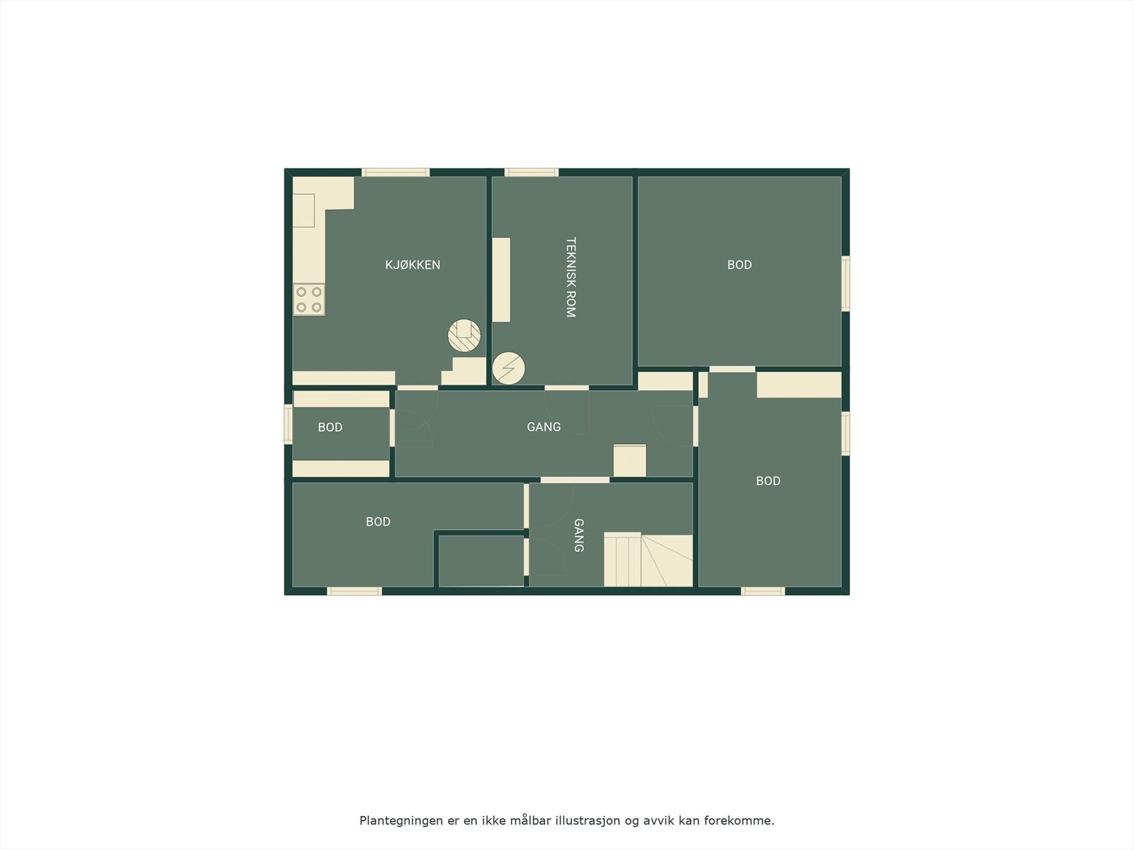 Plantegning kjeller. Galleribilde