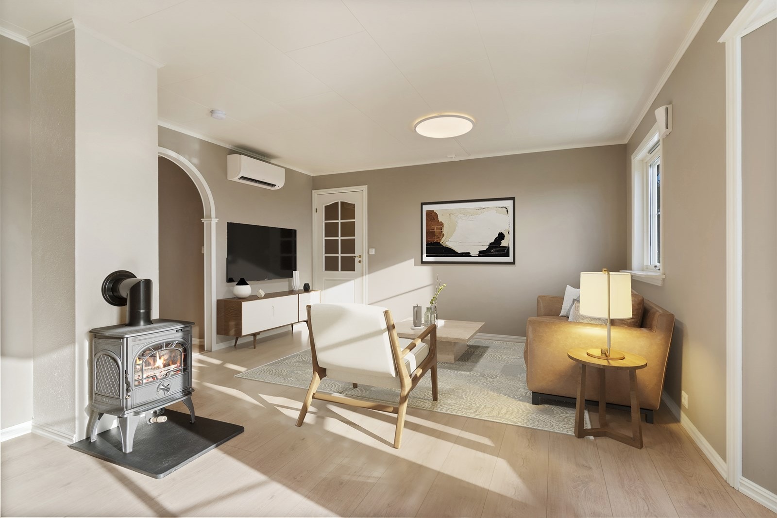 Digitalt møblert i stuen Galleribilde