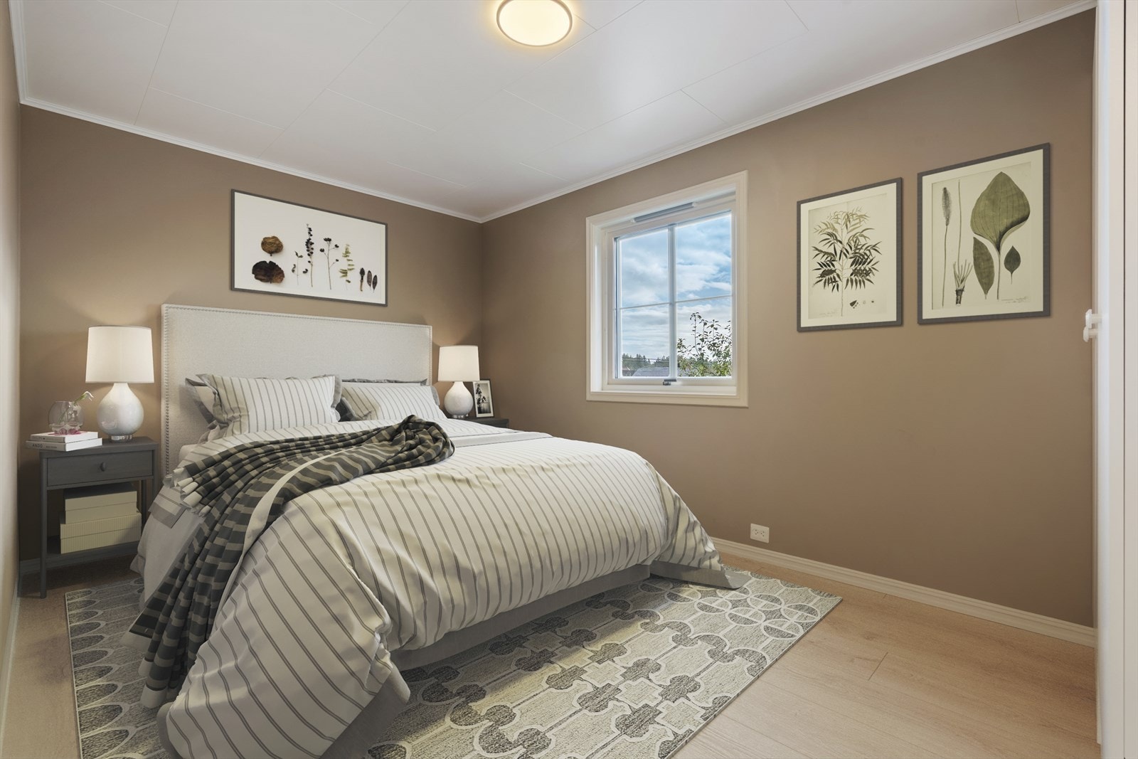 Digitalt møblert soverom Galleribilde