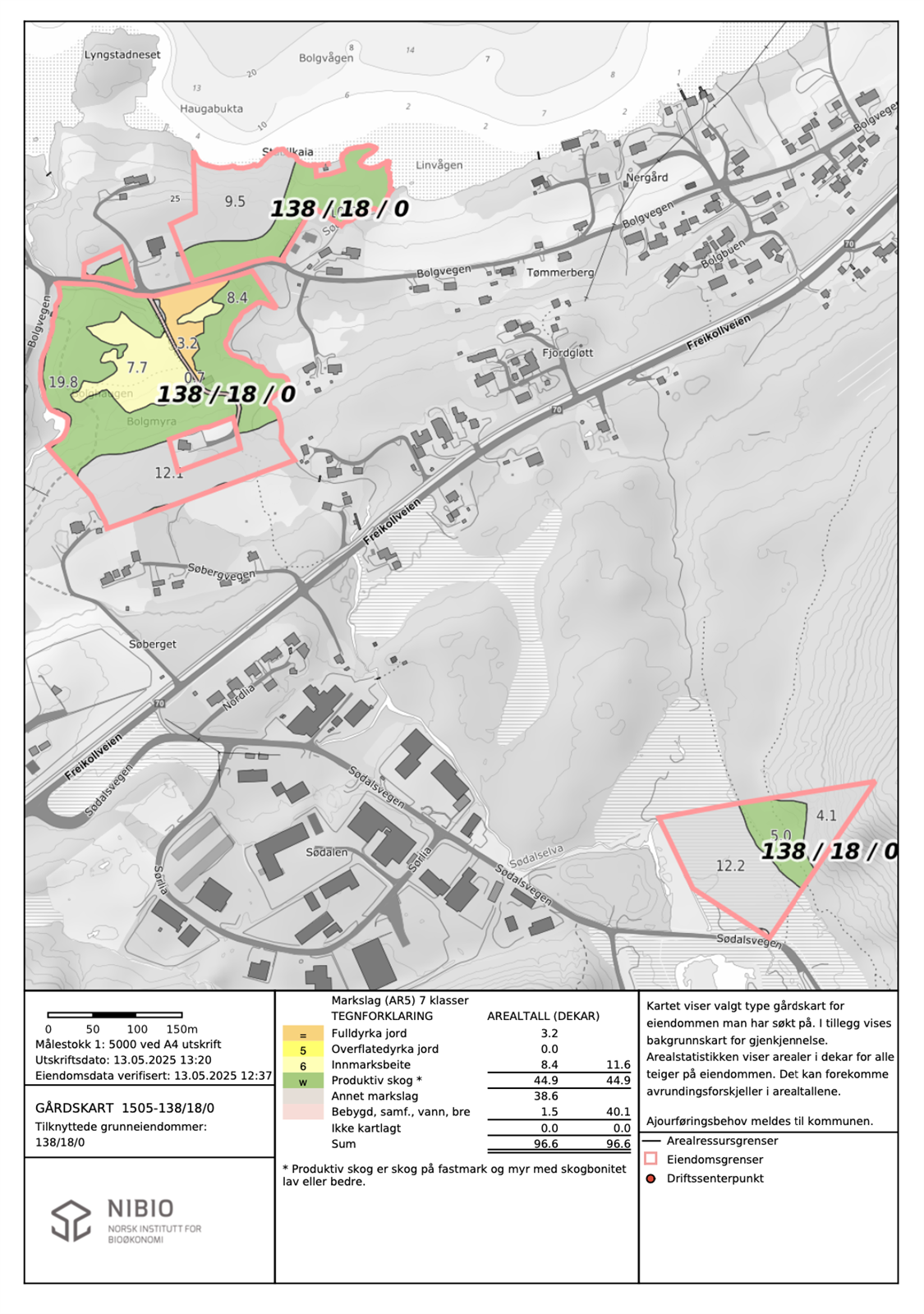 Kart gnr. 138 bnr. 18 Galleribilde
