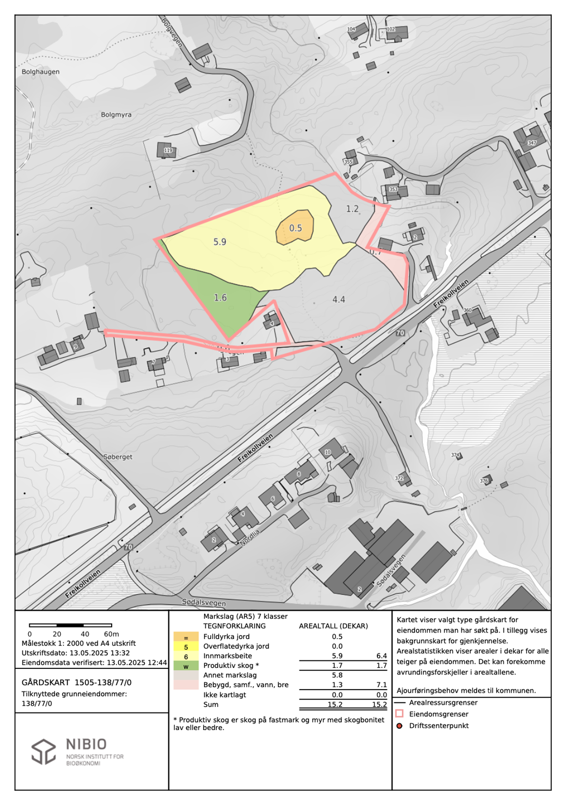 Kart gnr. 138 bnr. 77 Galleribilde