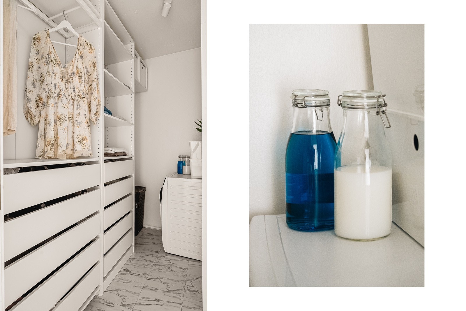 I boden er det en god kombinasjon av walkin-garderobe, opplegg til vaskemaskin og montert vannmåler. Galleribilde