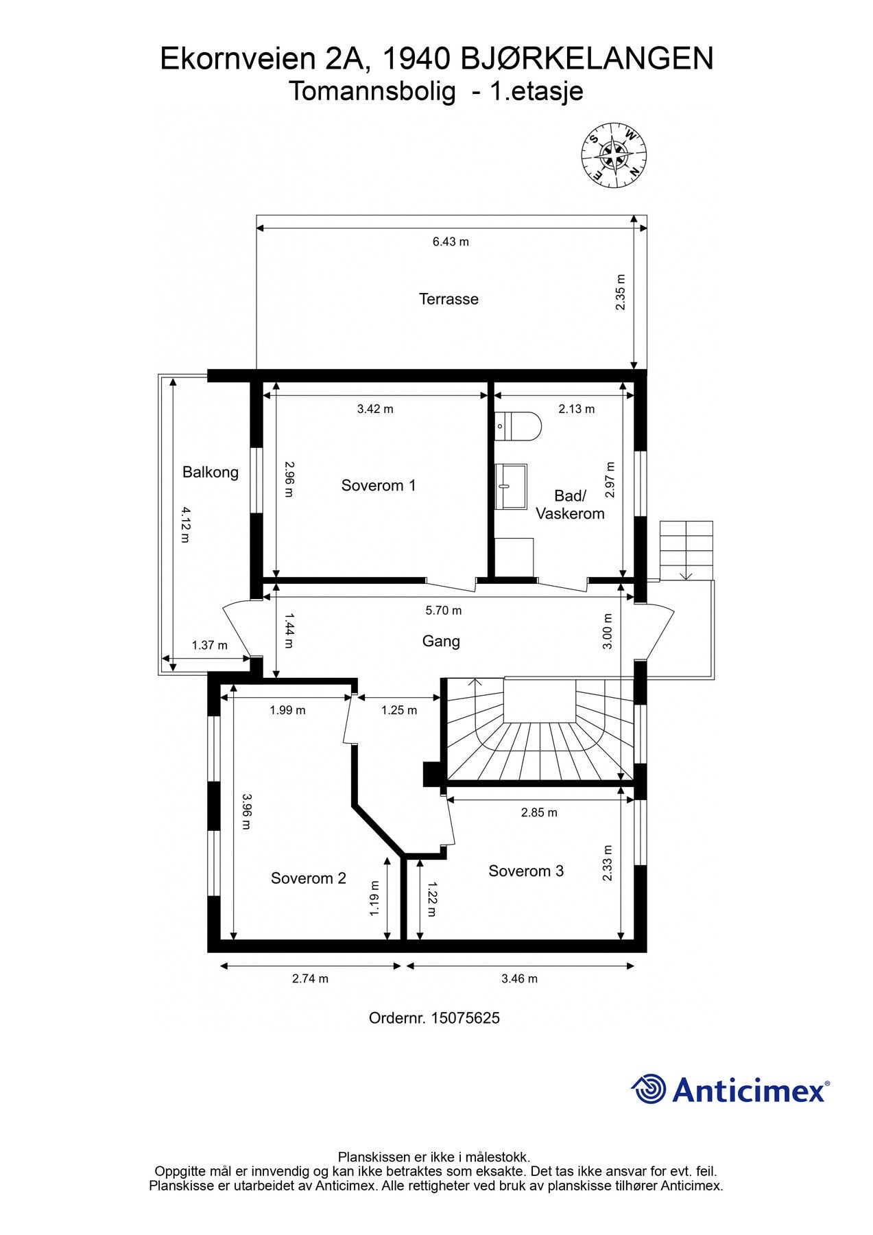Planskisse overetasje. Galleribilde