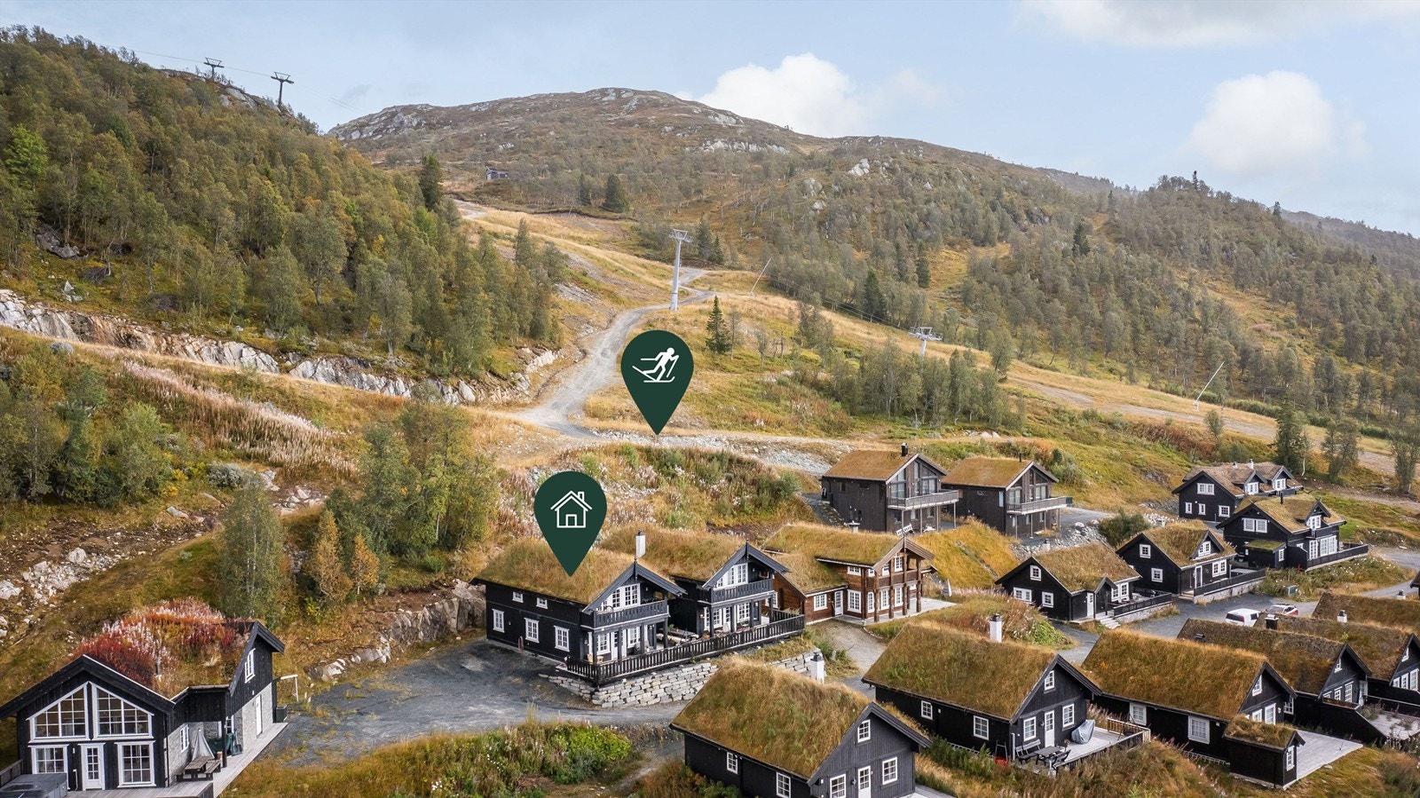 Hytta ligger med ski inn/ut i alpinanlegget - perfekt beliggenhet Galleribilde