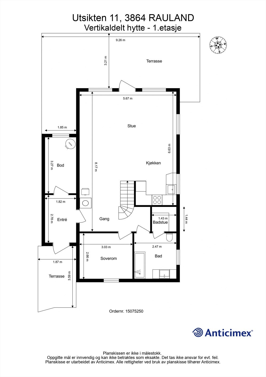 Plantegning 1. etg Galleribilde