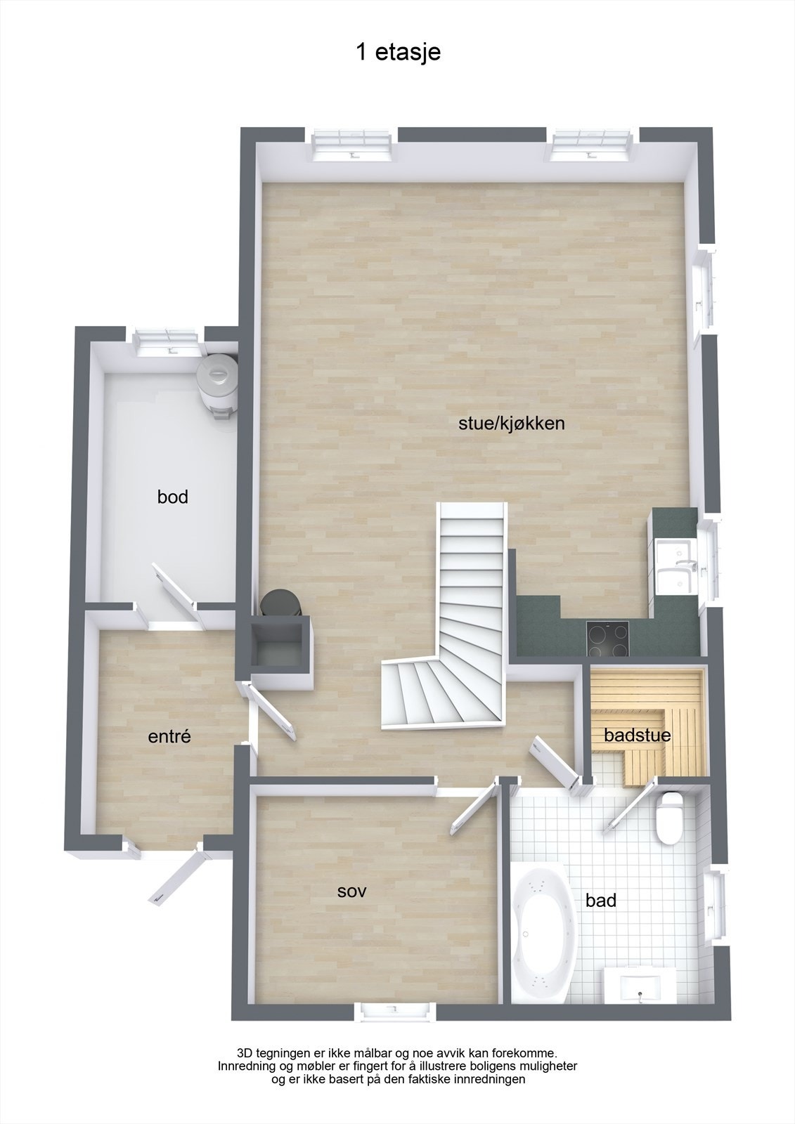 Plantegning 1. etg Galleribilde