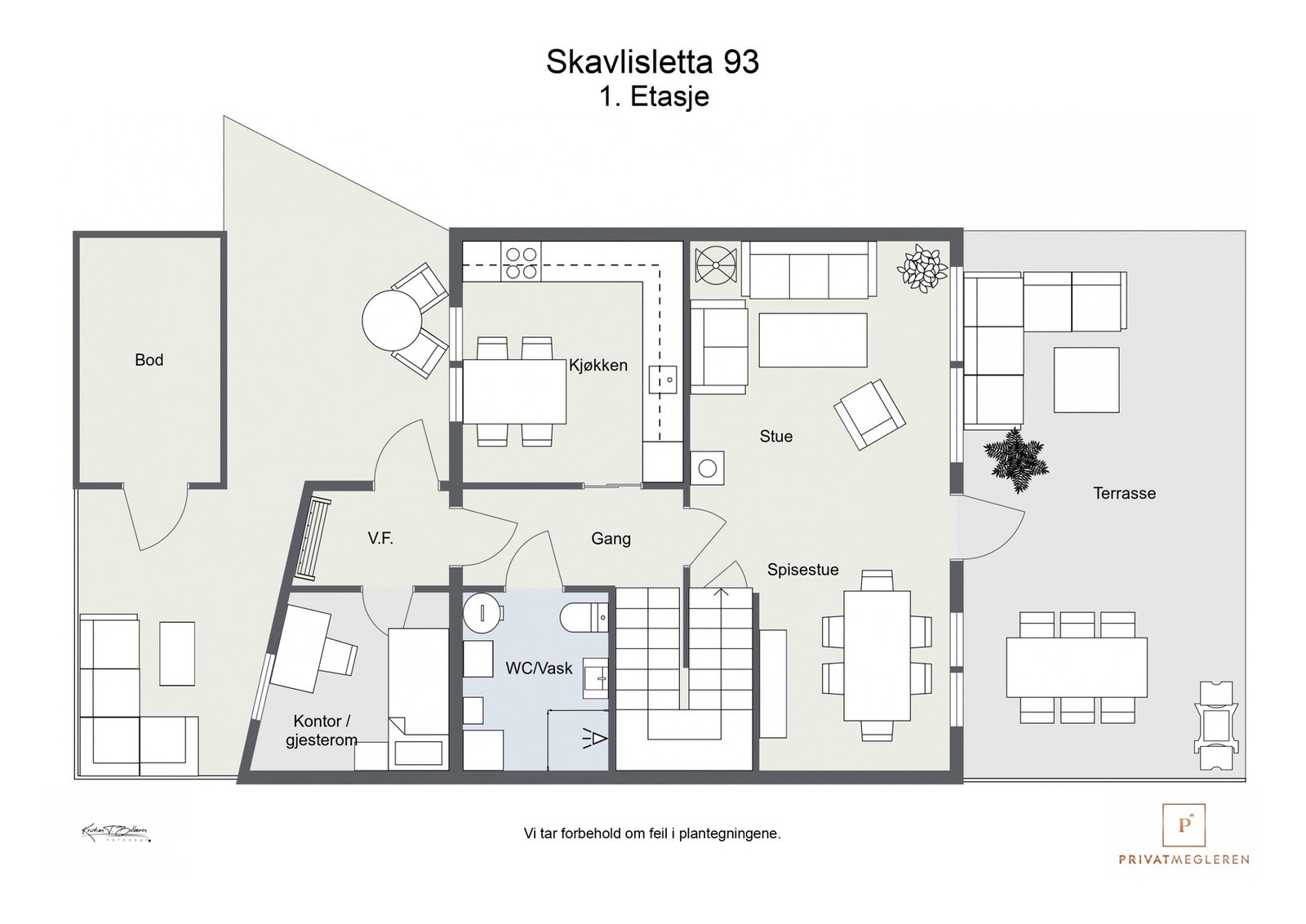 Plantegning 1. etasje Galleribilde