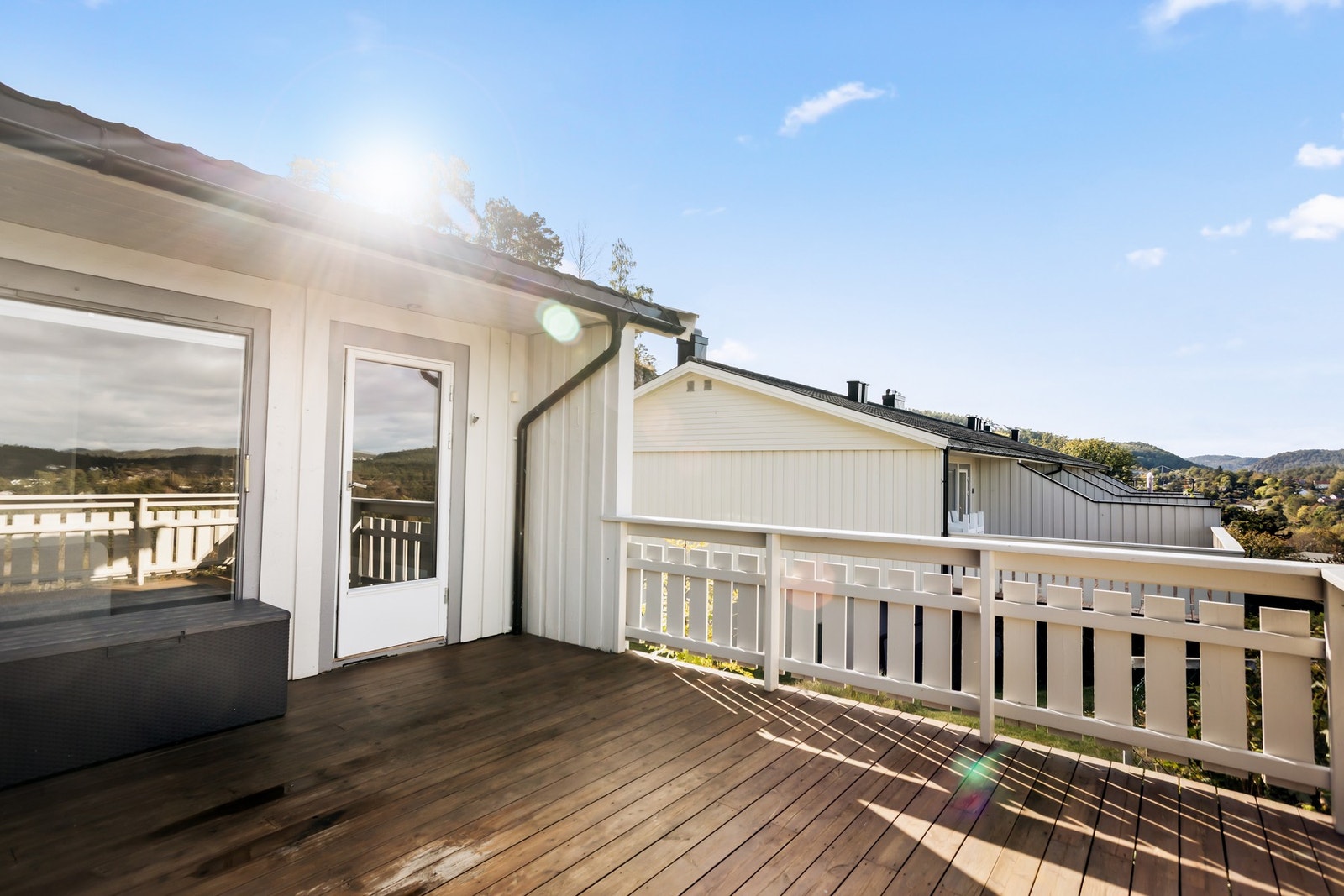 Terrassen er på 20 kvm. Galleribilde