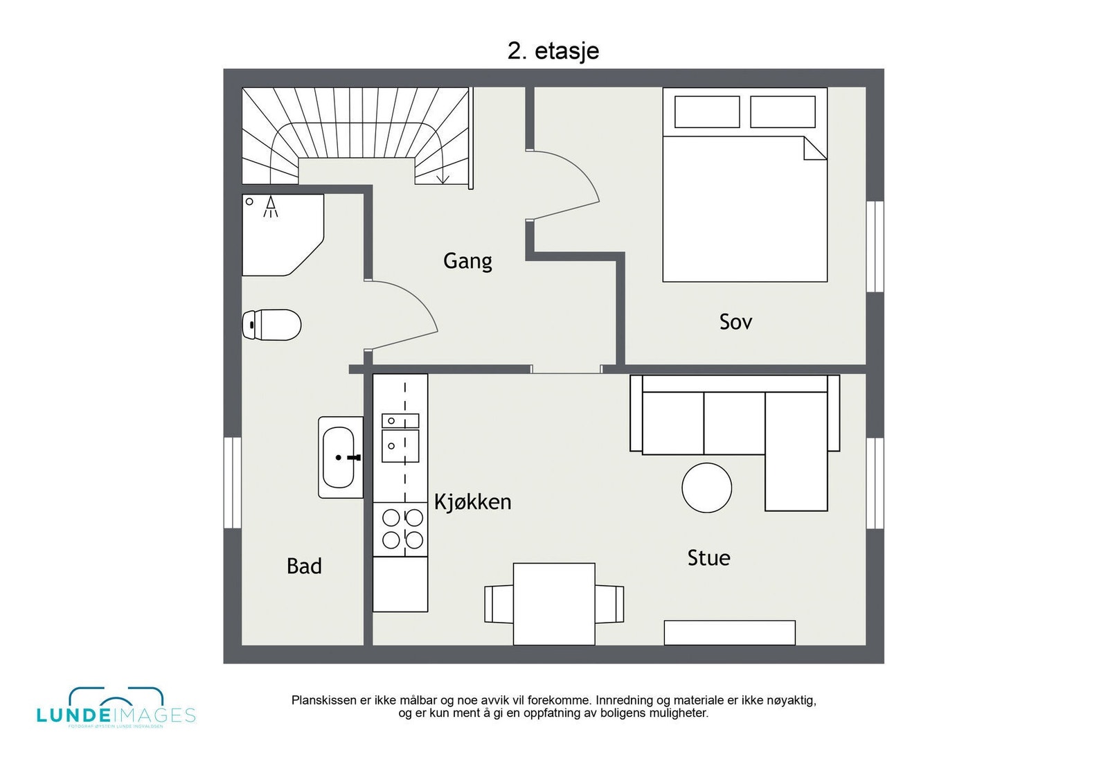 Planskisse 2. etasje - ikke målbar Galleribilde