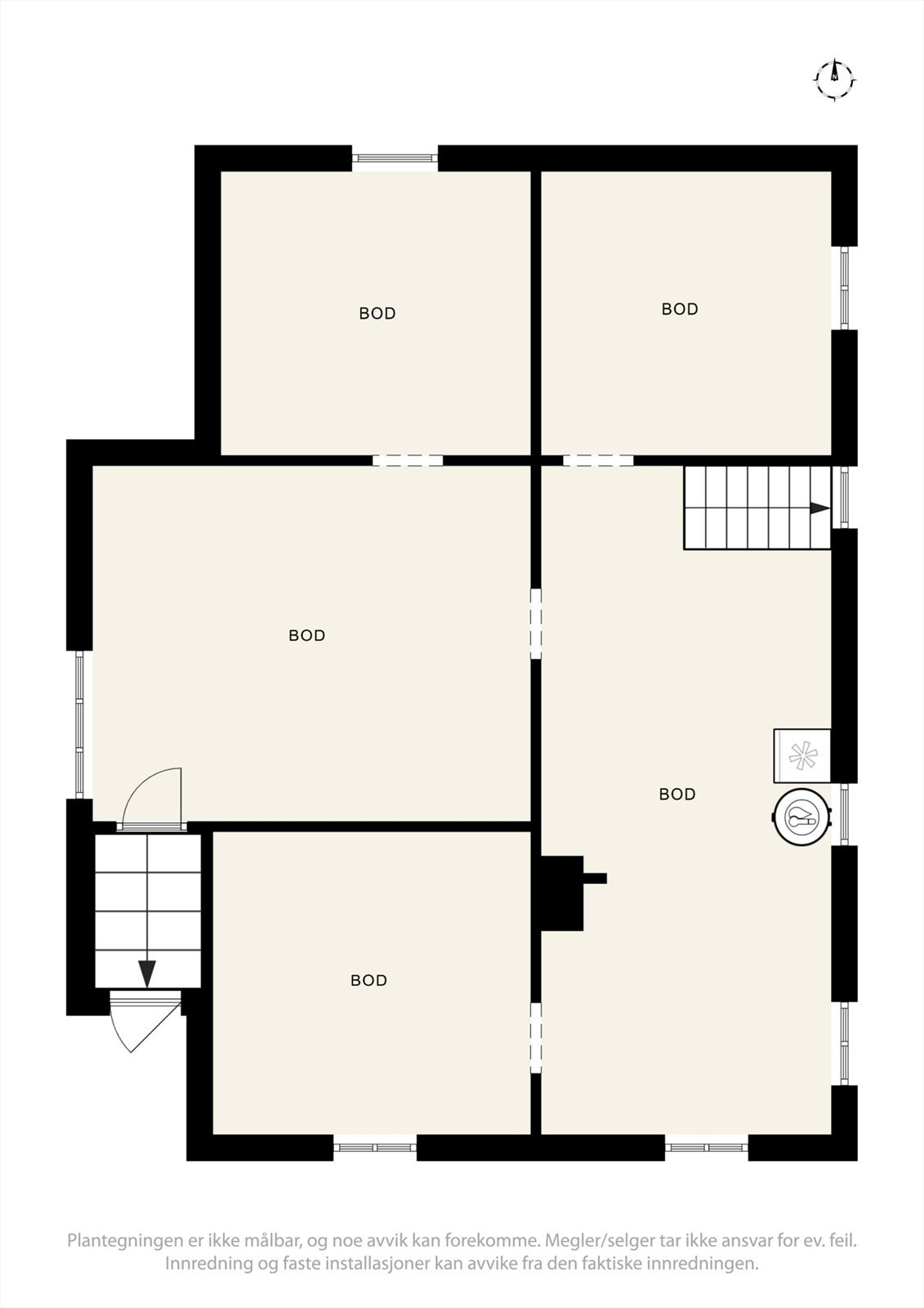 Plantegning kjeller. Godt potensial for innredning. Galleribilde