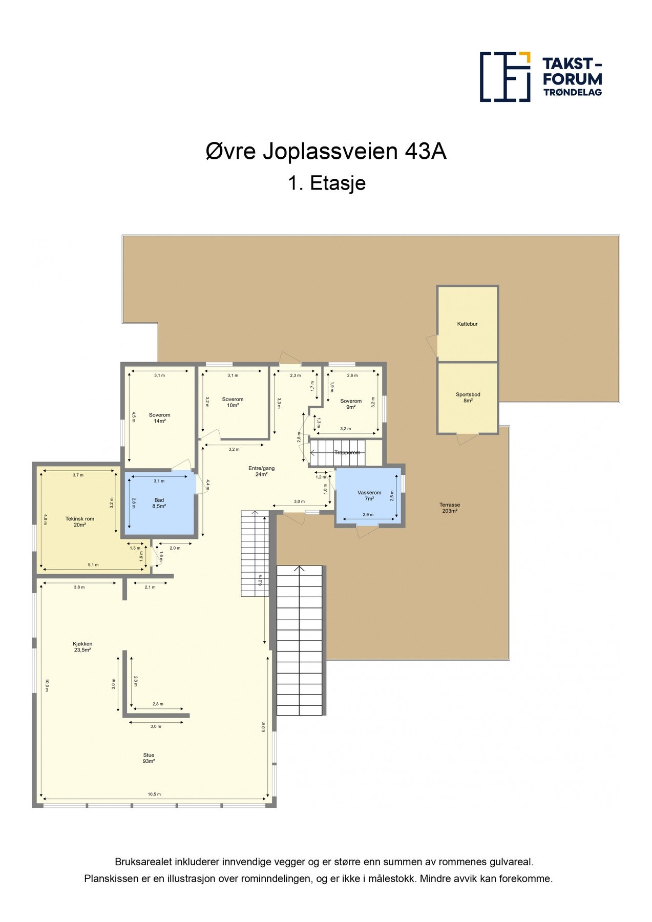 Plantegning 1. etasje Galleribilde