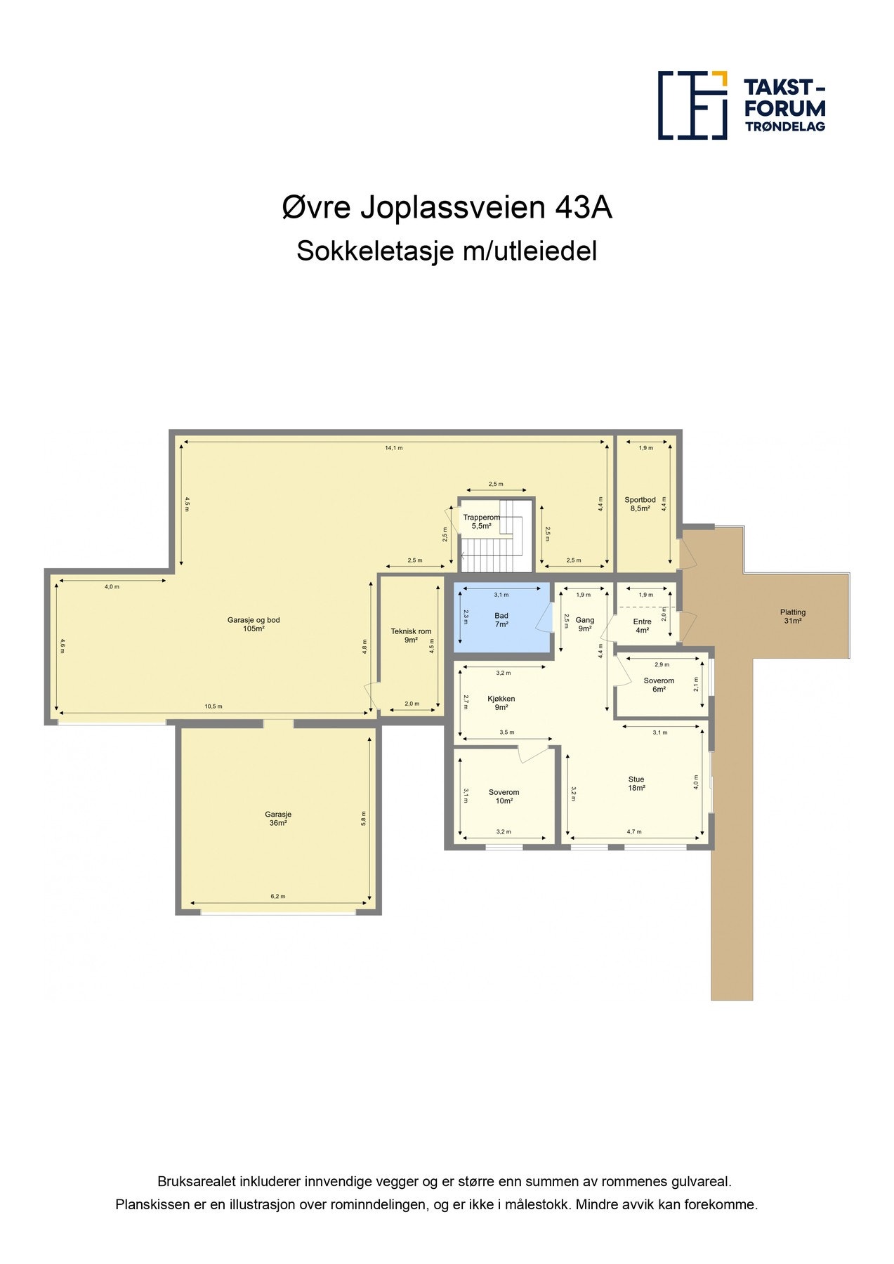 Plantegning sokkeletasje Galleribilde