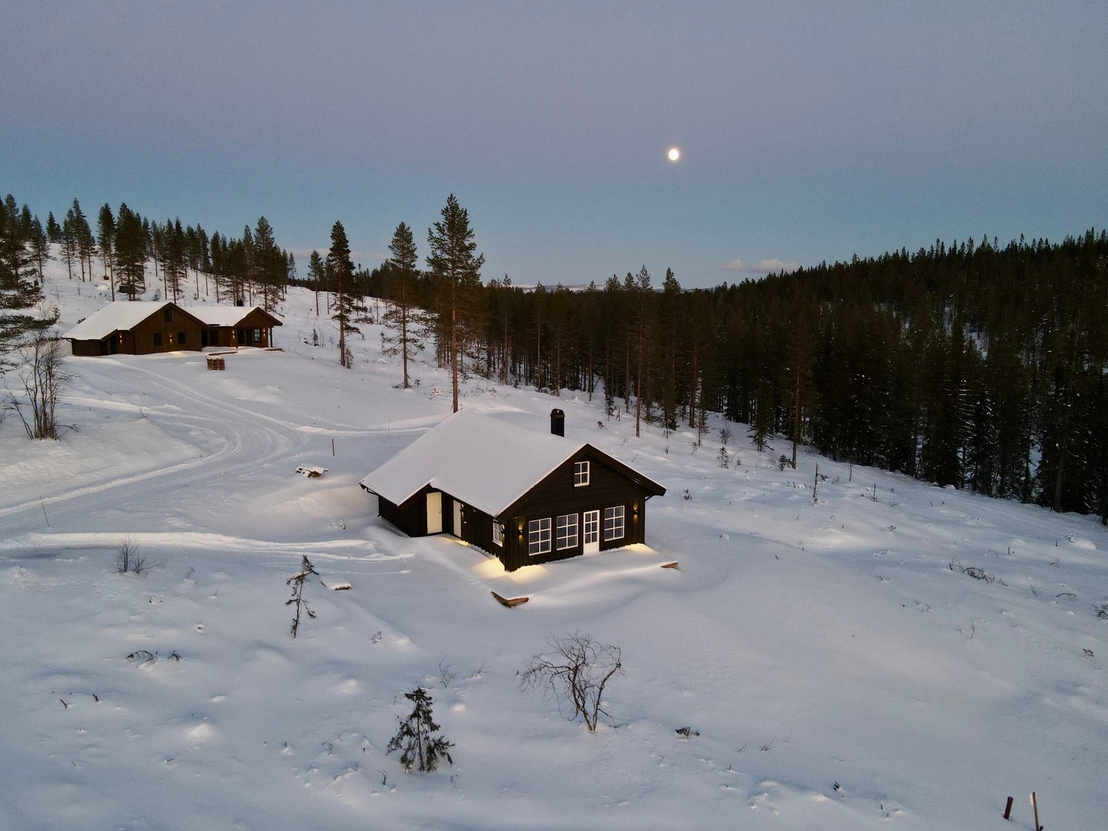 Furutangen Diskgolfpark er en spennende 24 hulls bane, med muligheter for å velge ulike baner. Illustrasjon er ikke av selve hytta. Galleribilde
