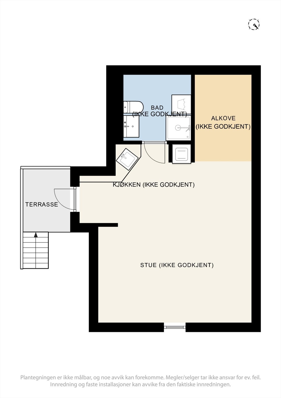 Innredet loft på garasje- Ikke godkjent for beboelse. Galleribilde