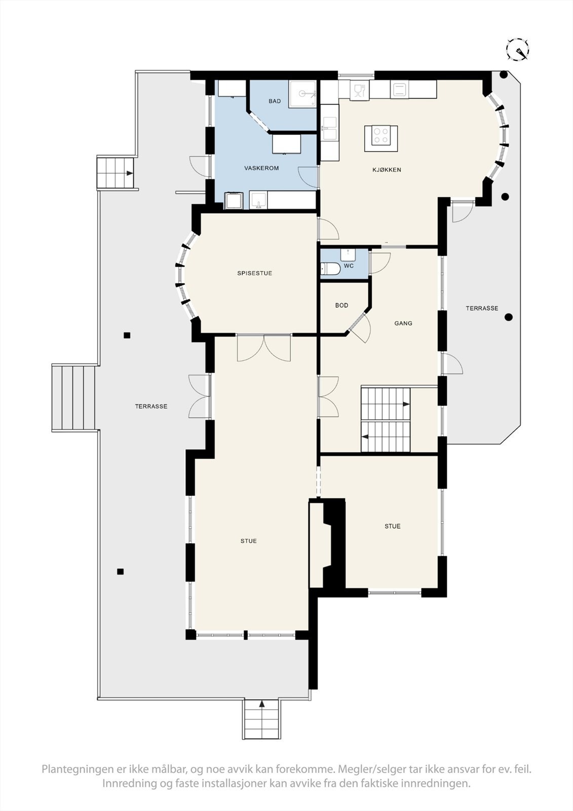 Plantegning hovedetasje. Galleribilde