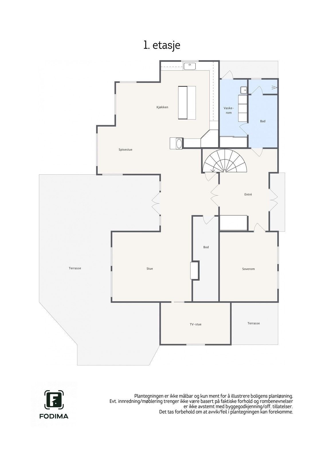Plantegning 1. etasje Galleribilde