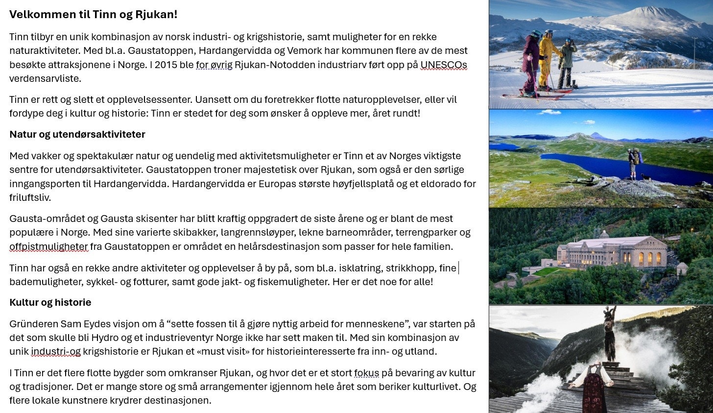 Velkommen til Tinn! Galleribilde