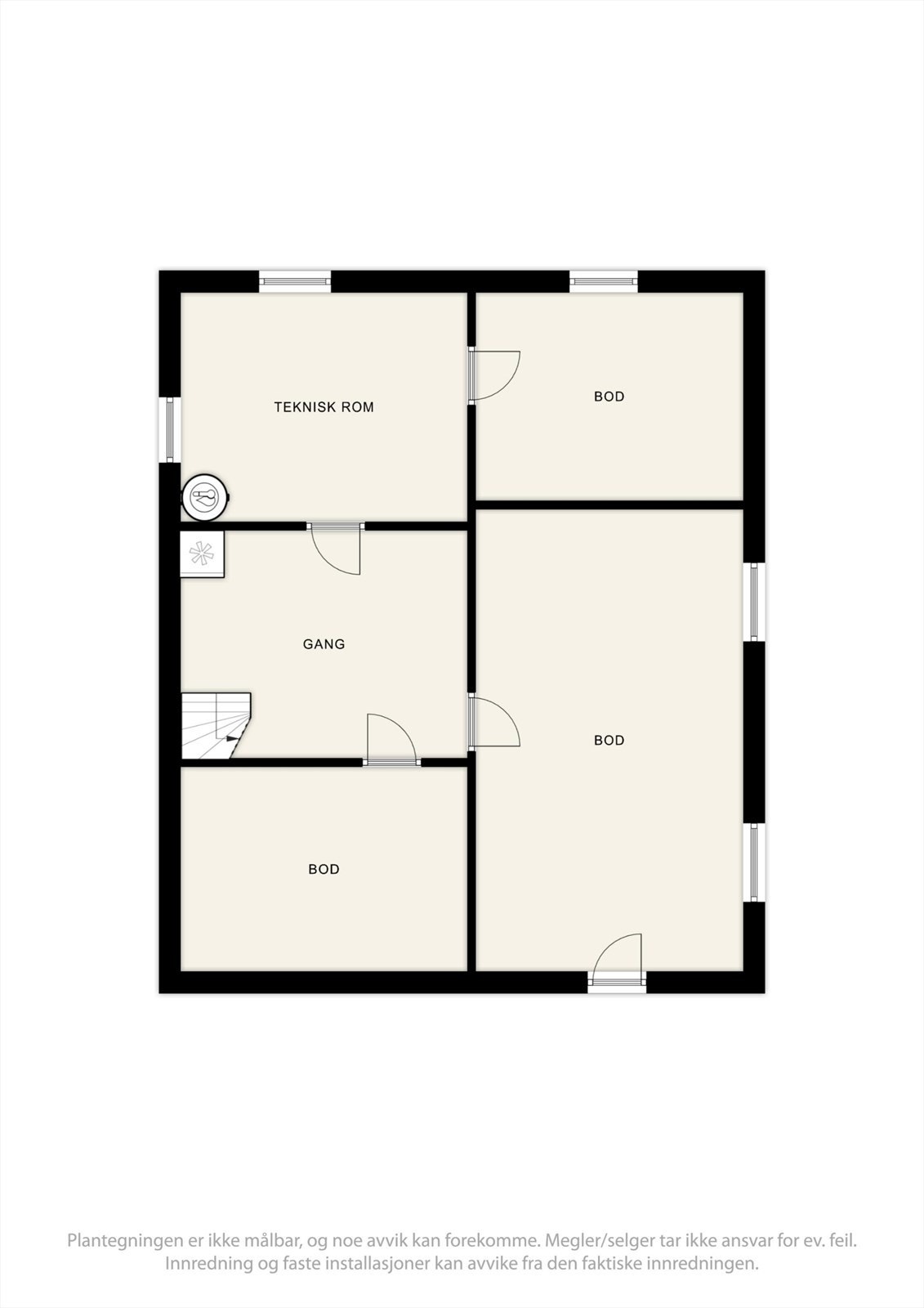 Plantegning kjeller. Galleribilde