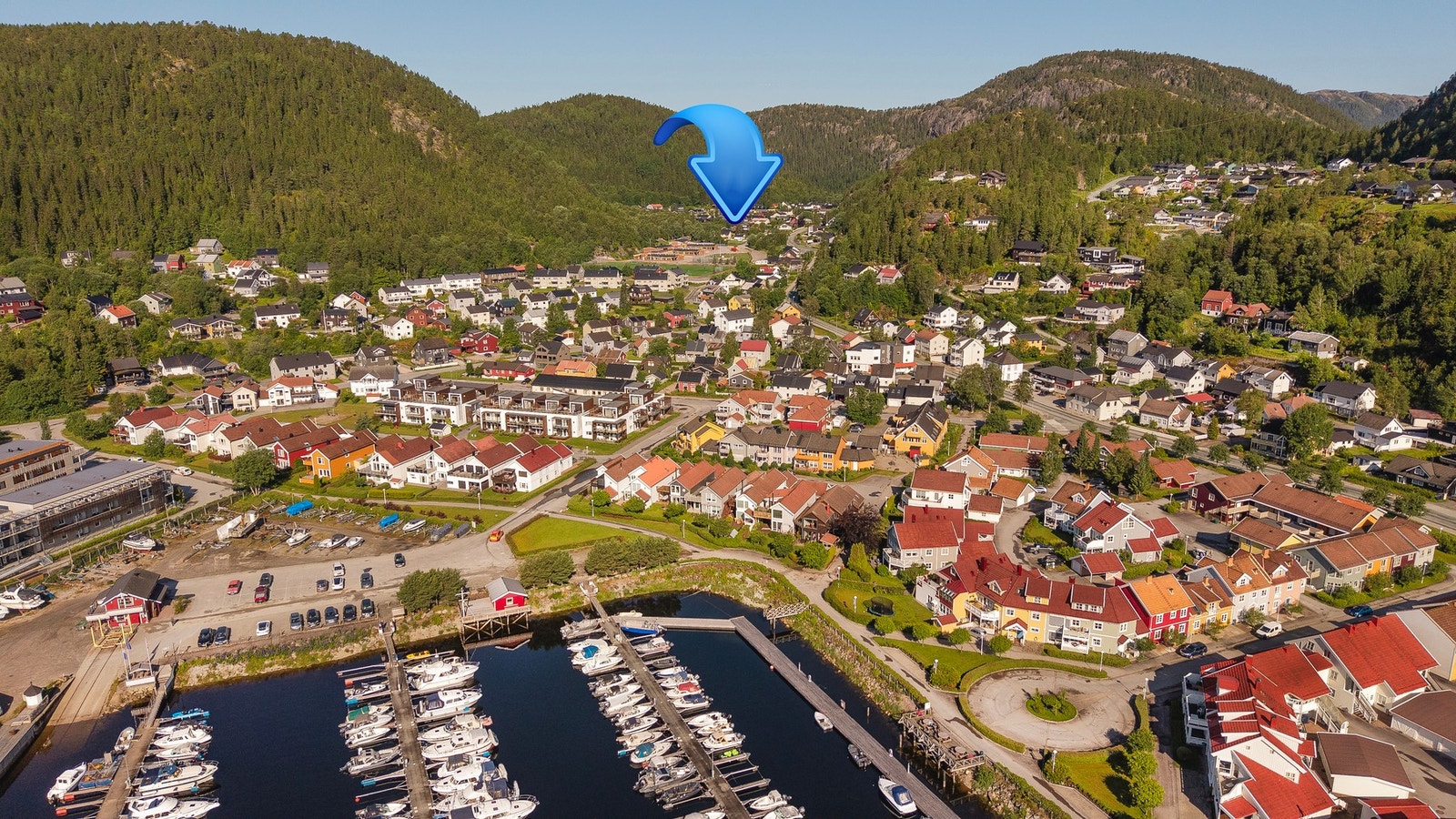 Gangavstand til småbåthavn og bilfri promenade inn til Namsos sentrum Galleribilde