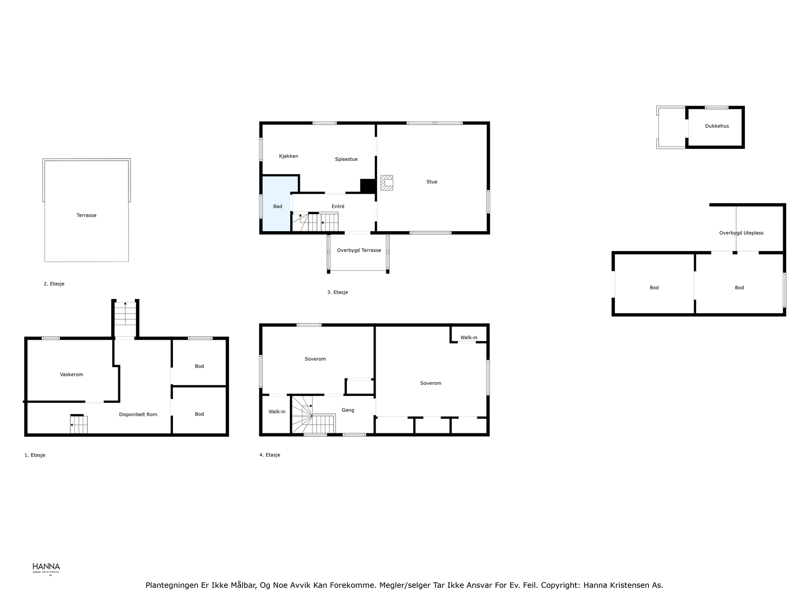 Samlet plantegning alle plan. Galleribilde