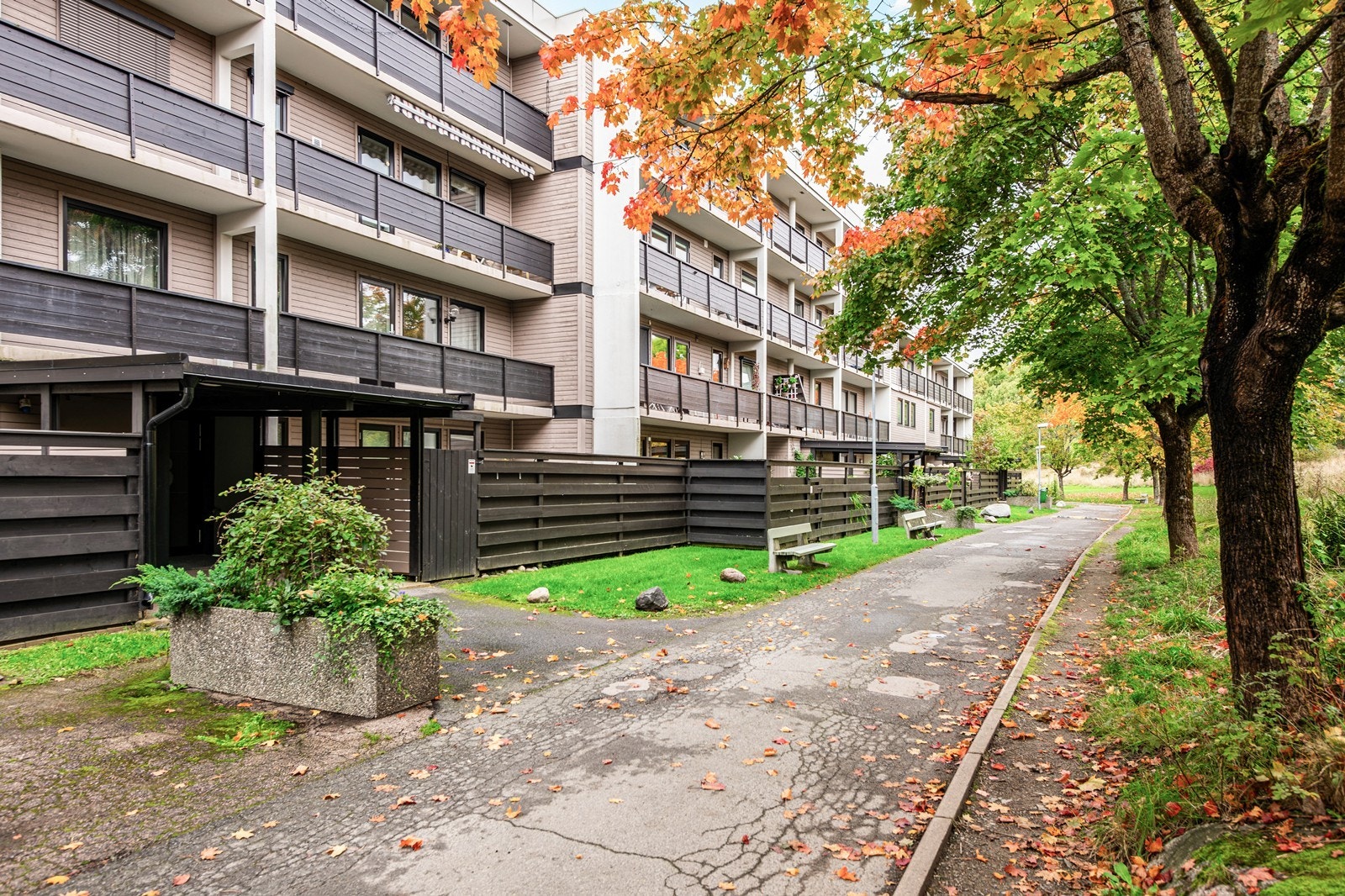 Åssida borettslag består av 205 andelsleiligheter med adresse Åssiden Terrasse 2-48. Galleribilde