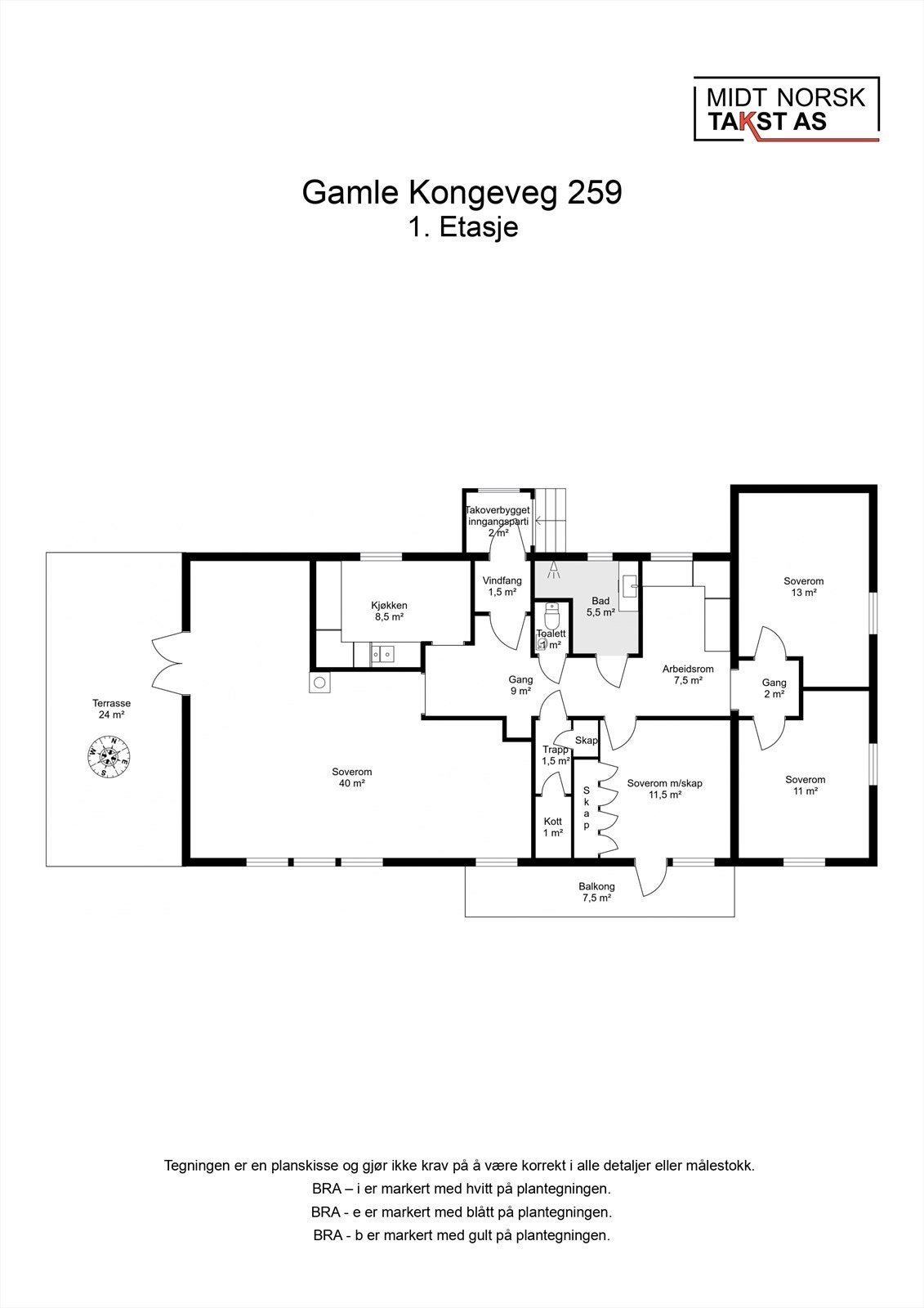 Planskisse 1. etasje Galleribilde