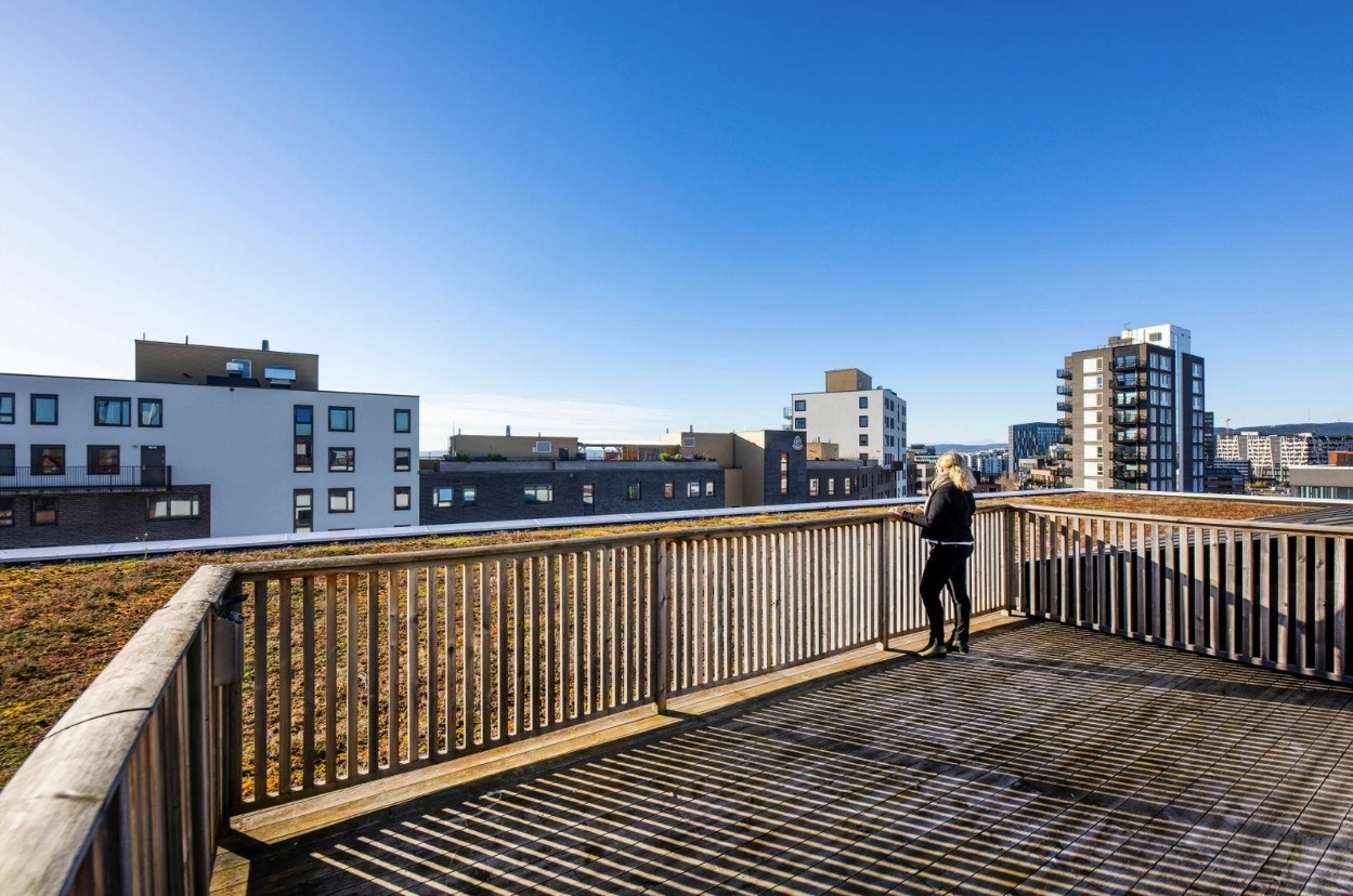 Flott takterrasse. Galleribilde