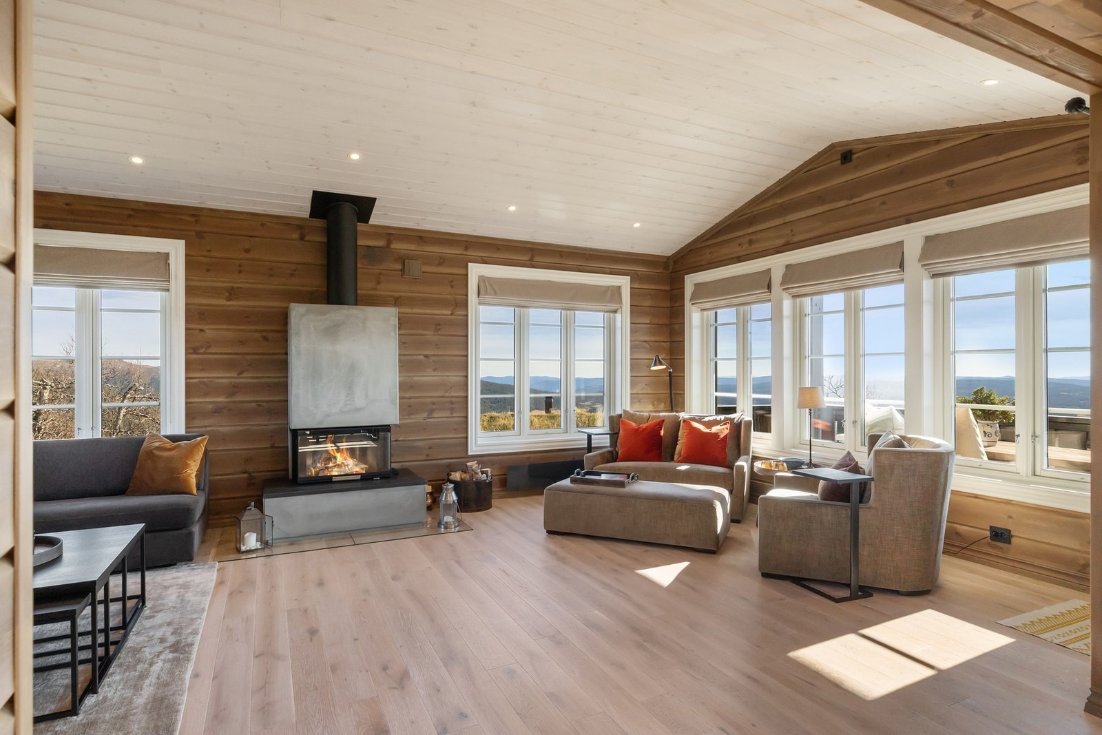 Peis med panoramadør i glass gir et eksklusivt inntrykk Galleribilde