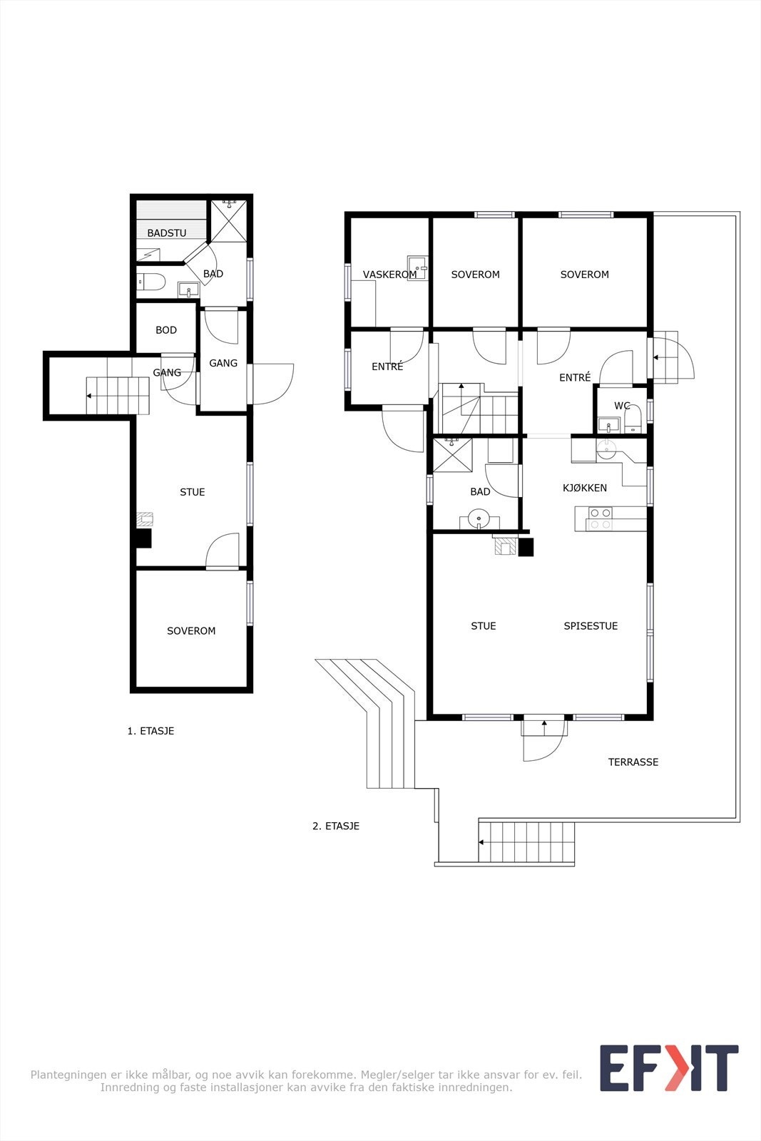 Plantegninger begge plan. Galleribilde