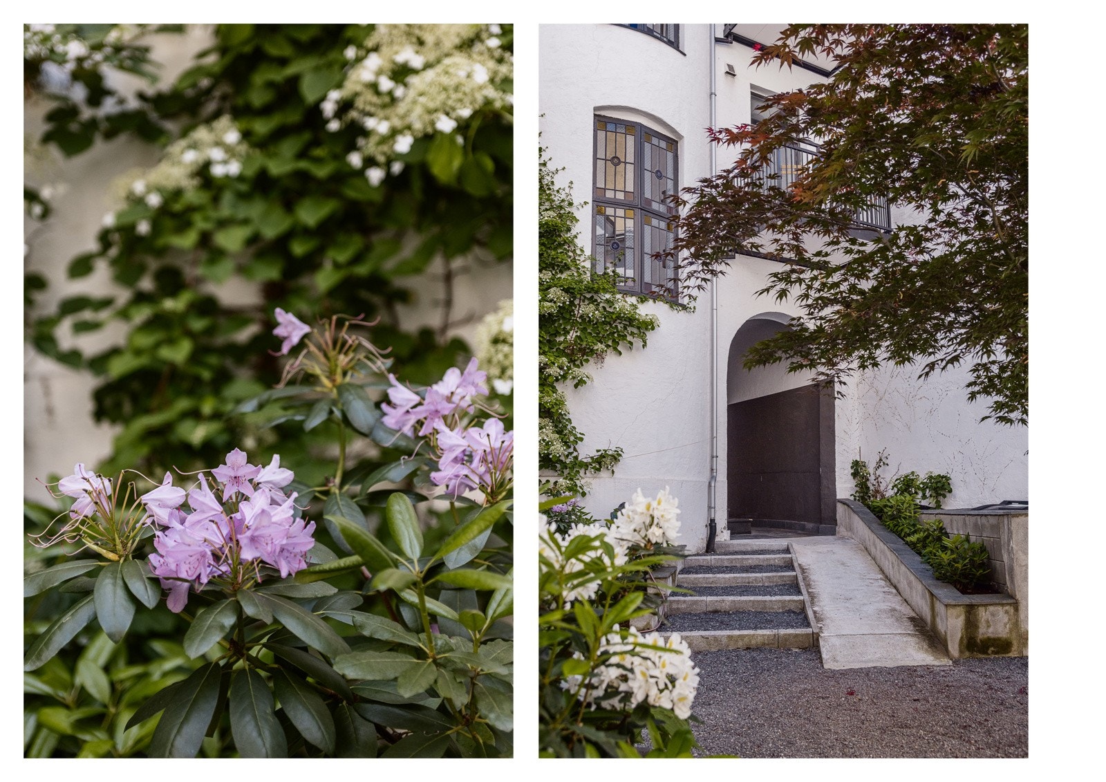 Pent opparbeidet hage med flott beplantning. Galleribilde