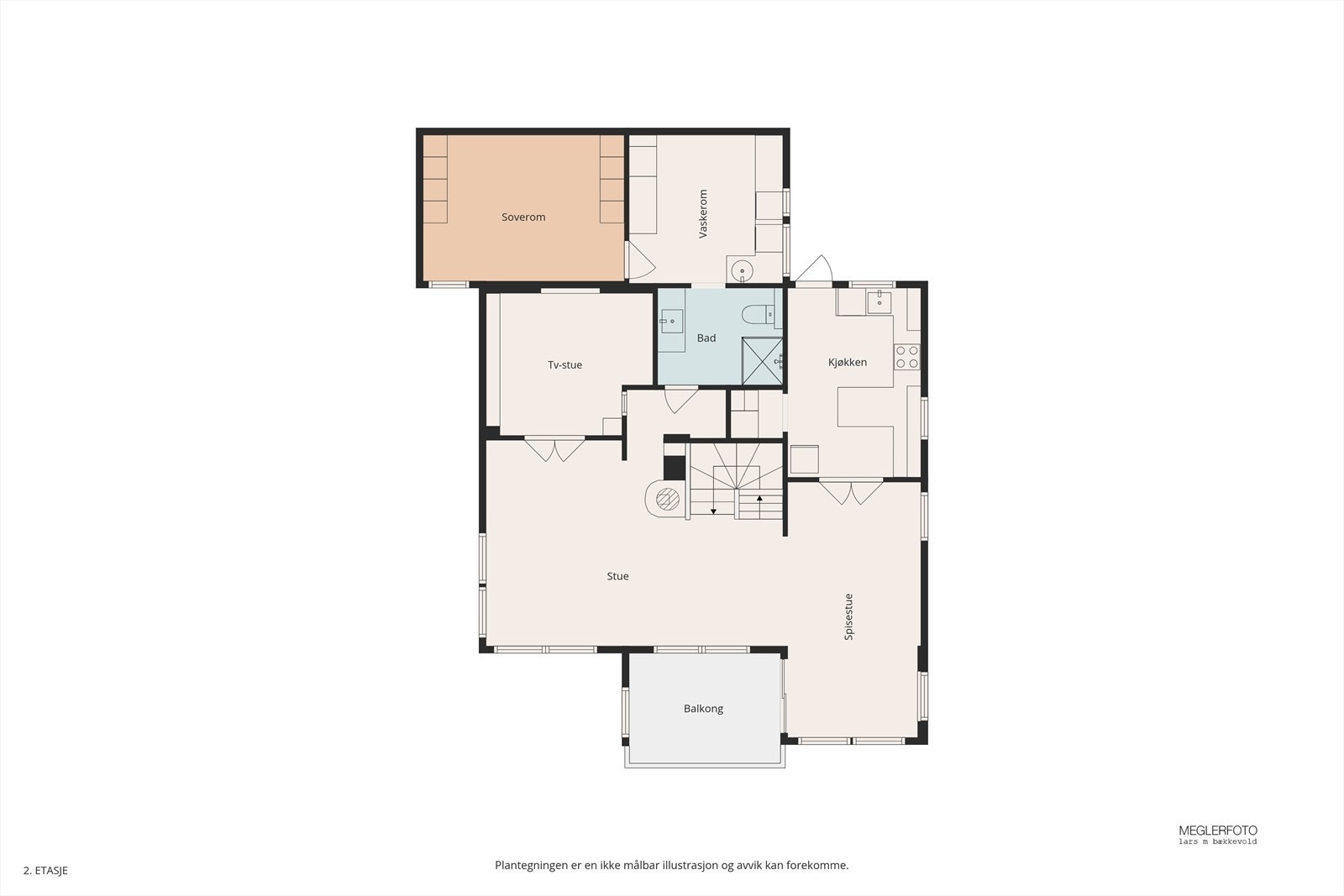 Planskisse hovedetasje. Galleribilde