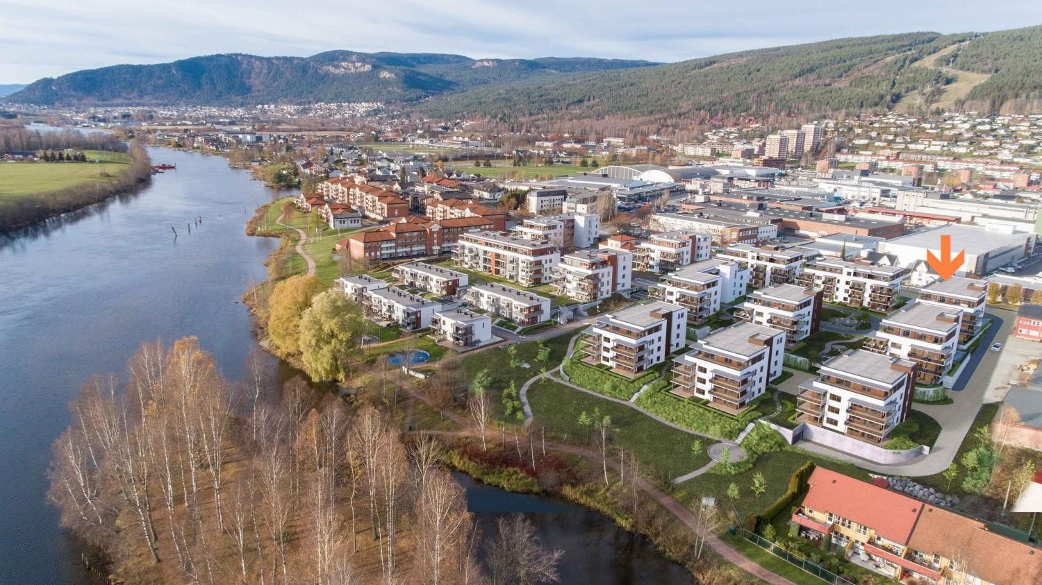 Hele området samt samtlige leiligheter i Pålsøya Park vil i løpet av oktober / november i år være ferdigstilt Galleribilde