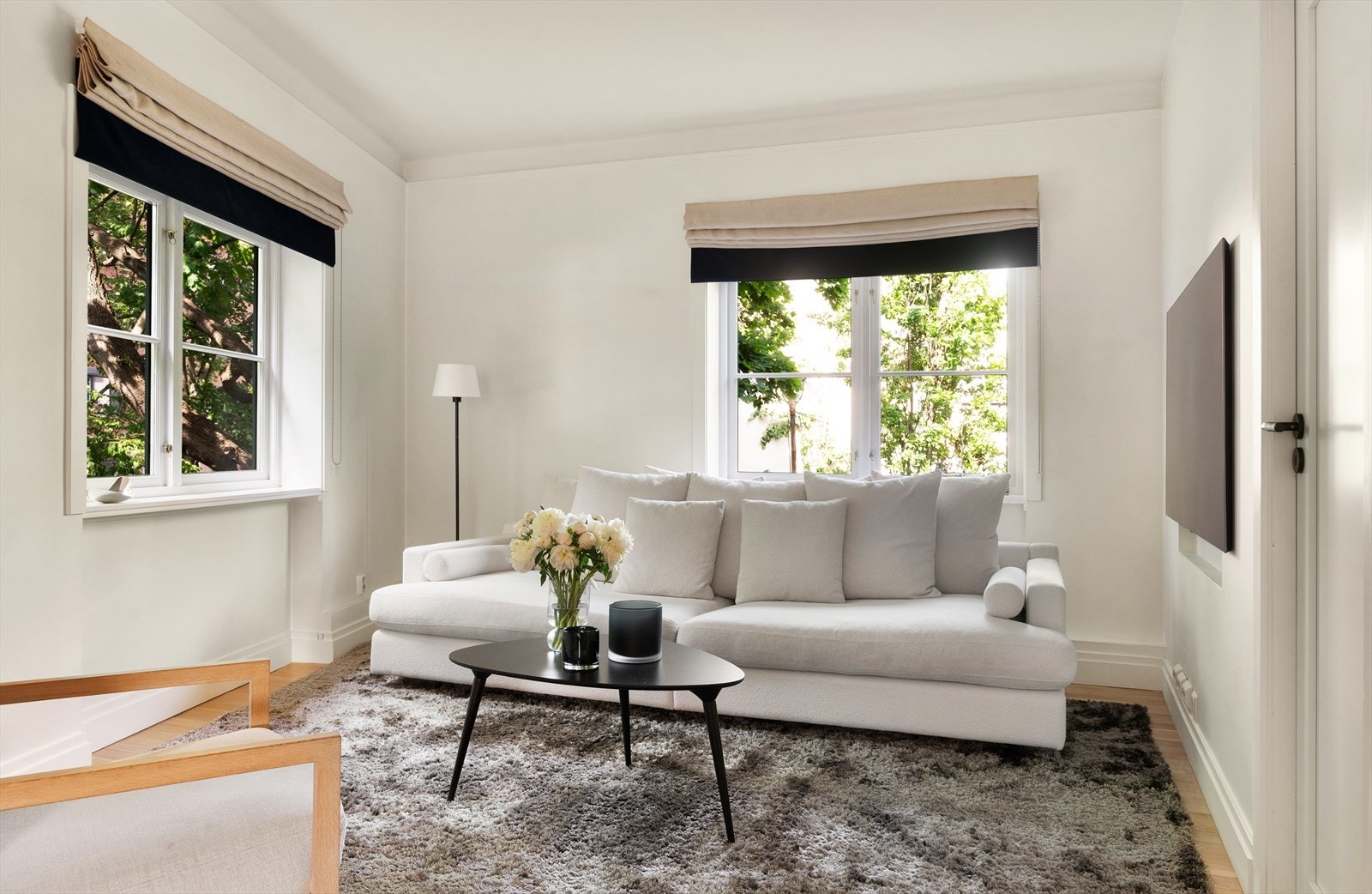 Tidligere treroms med dagens stue som soverom Galleribilde