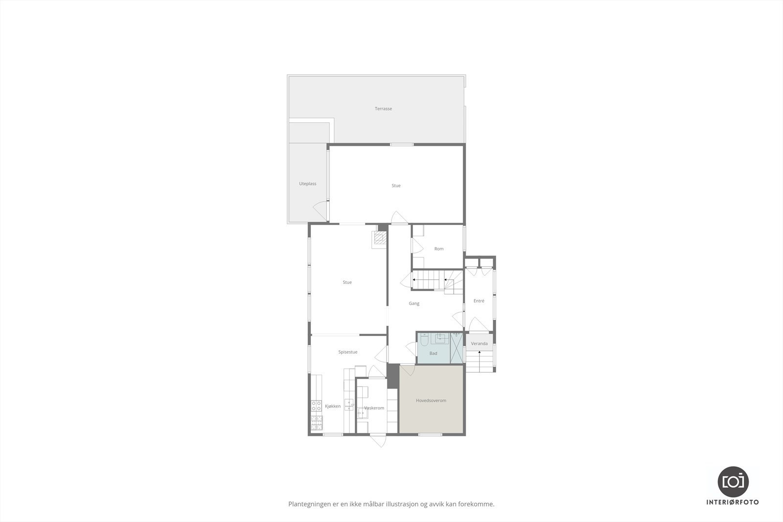 Plantegning 1.etg hovedhus Galleribilde