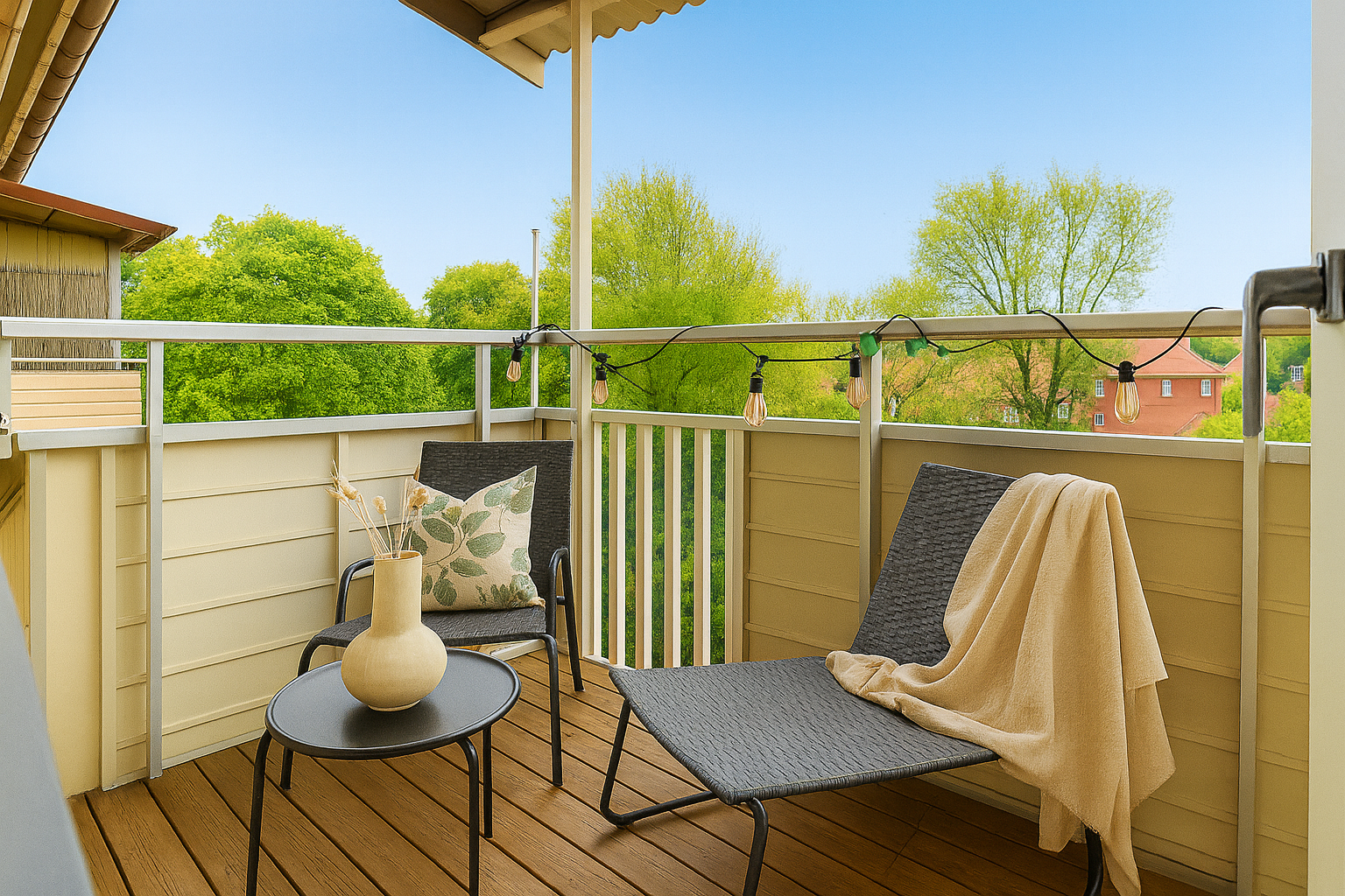 AI genererad sommarbild från balkongen Galleribilde