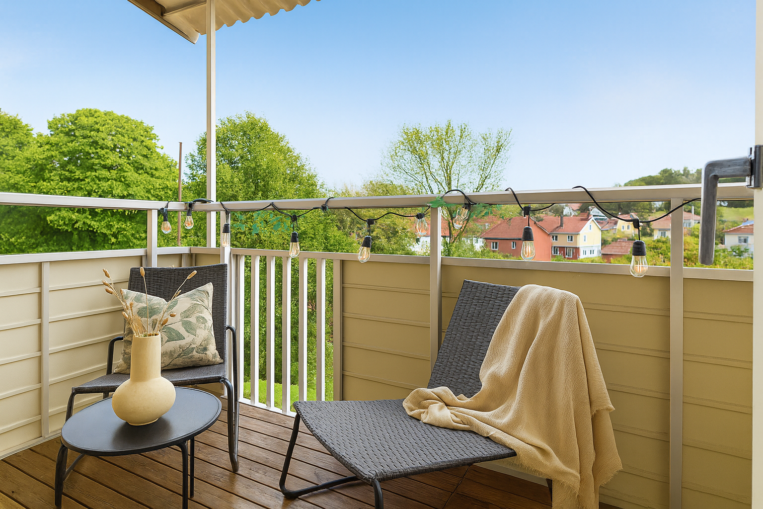 AI genererad sommarbild från balkongen Galleribilde