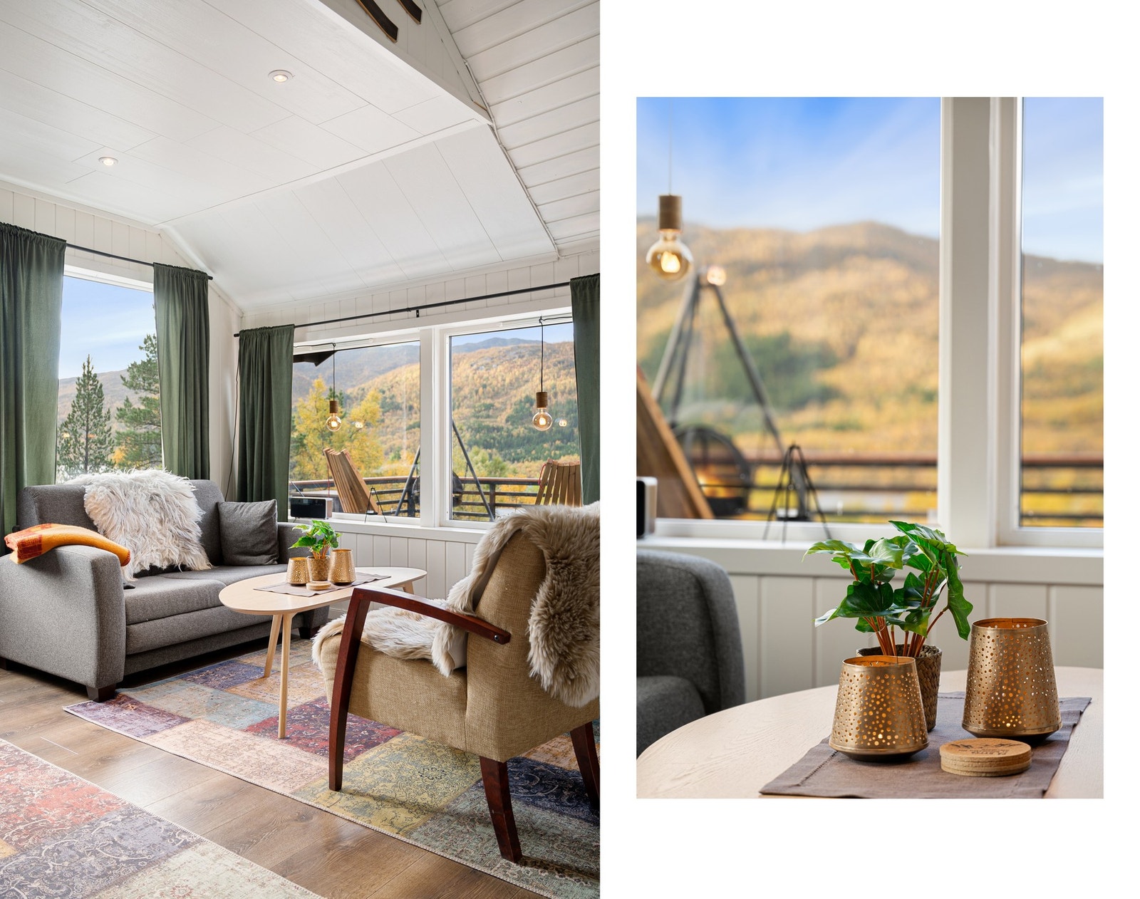 Fra sofaen er det perfekt utsikt til å nyte en god kopp kaffe eller en spennende bok Galleribilde