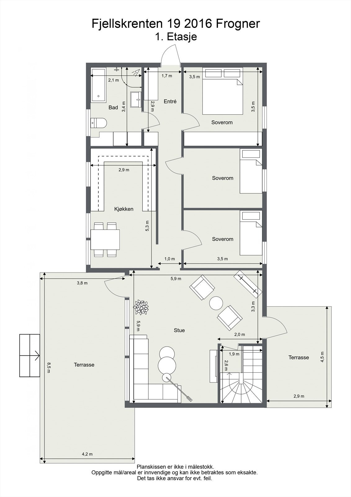 Plantegning 1. etasje Galleribilde