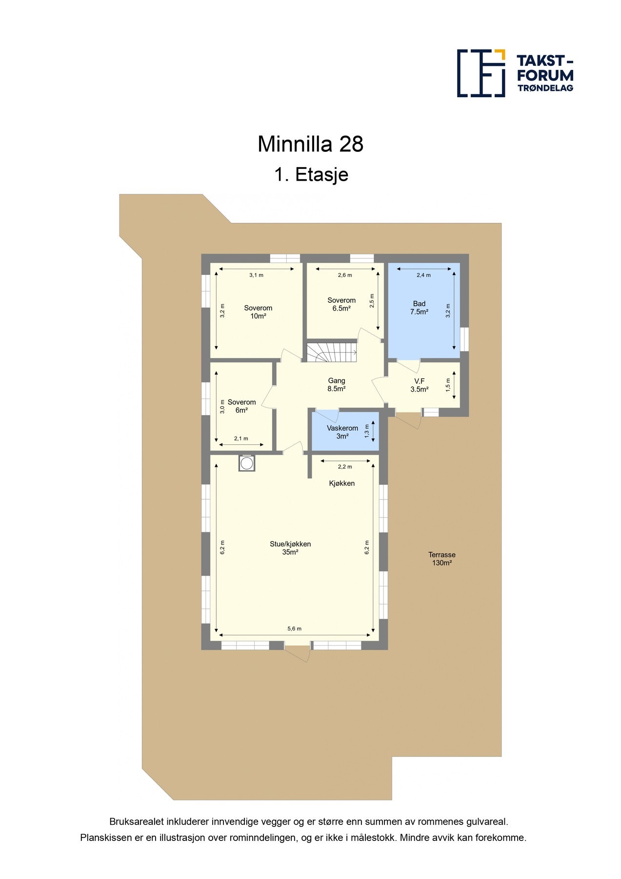 Planskisse 1. etasje. Galleribilde