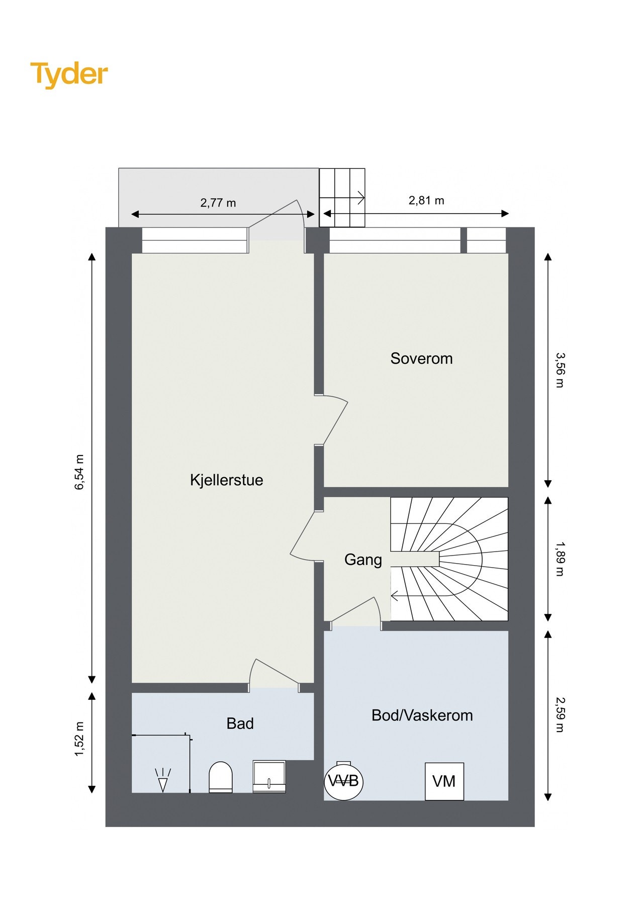 Plantegning - Underetasje. Galleribilde