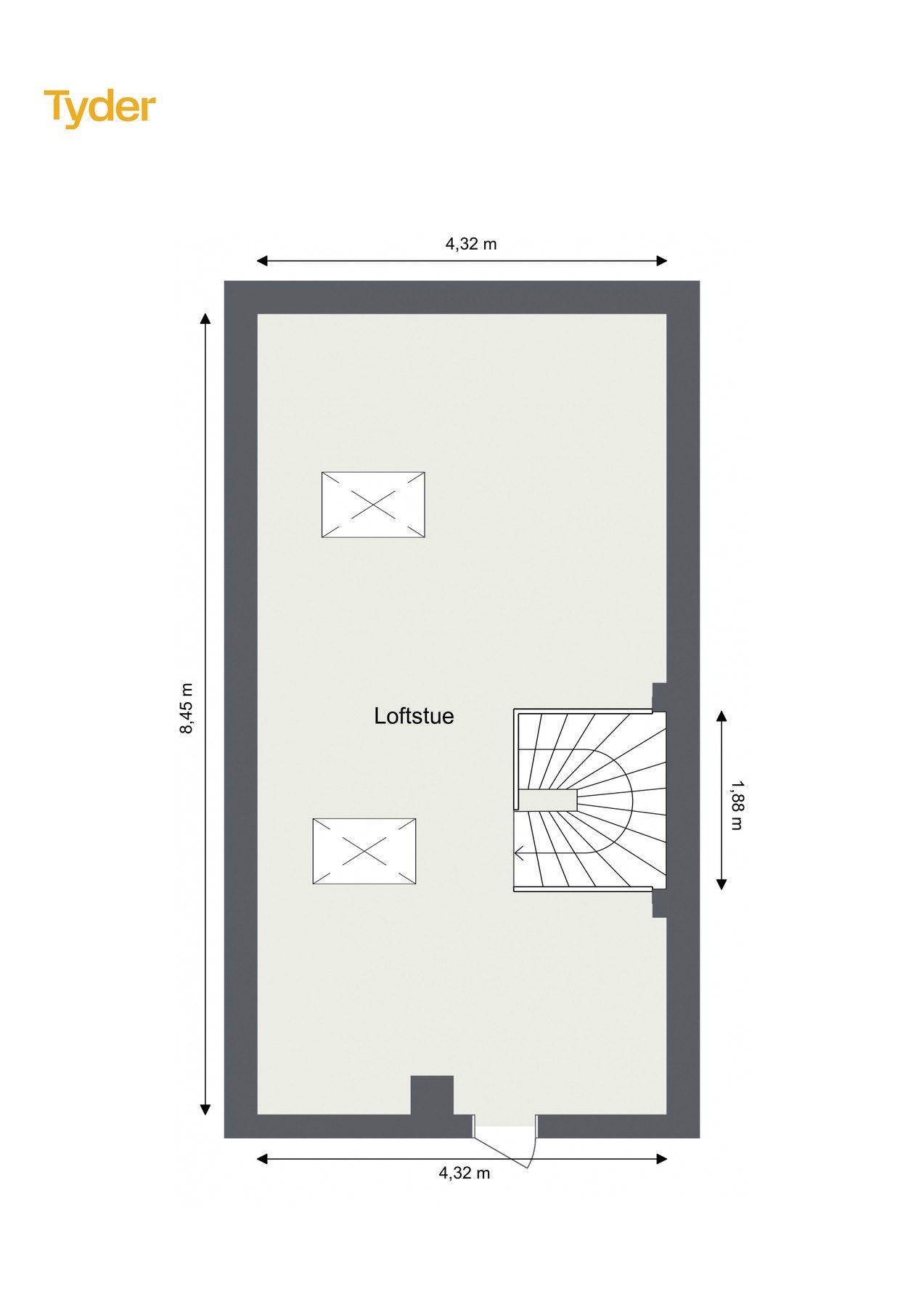 Plantegning - Loft. Galleribilde