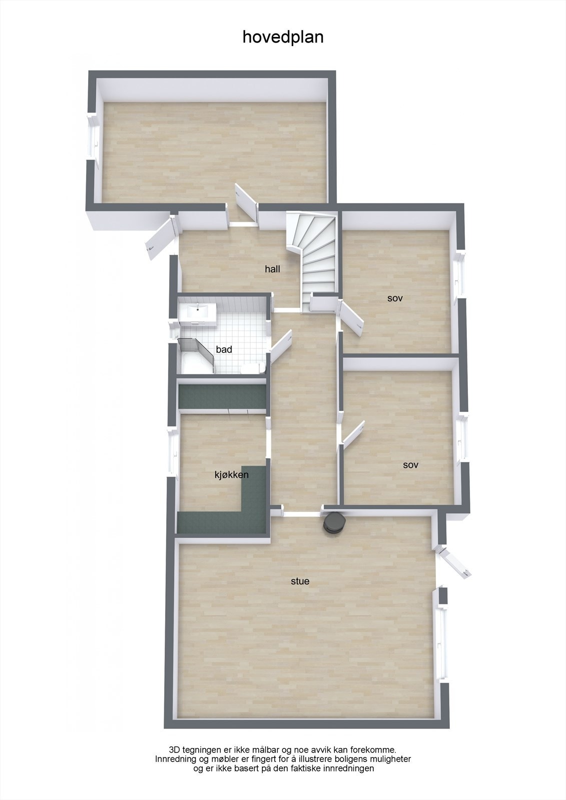 Plantegning 1. etg Galleribilde